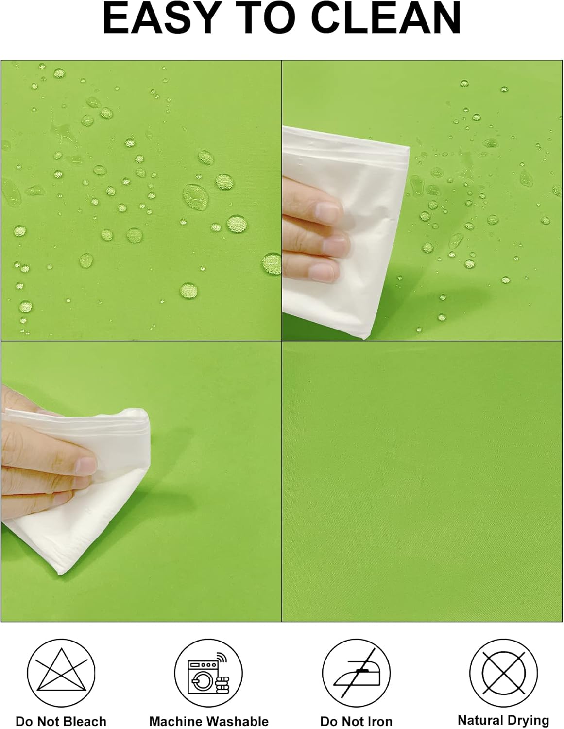 Fokitut 2 Pack Waterproof Rectangle Tablecloth, 90x132 Inch,Stain Resistant and Wrinkle Polyester Table Cloth, Fabric Table Cover for Kitchen Dining, Wedding, Party, Holiday Dinner-Apple Green