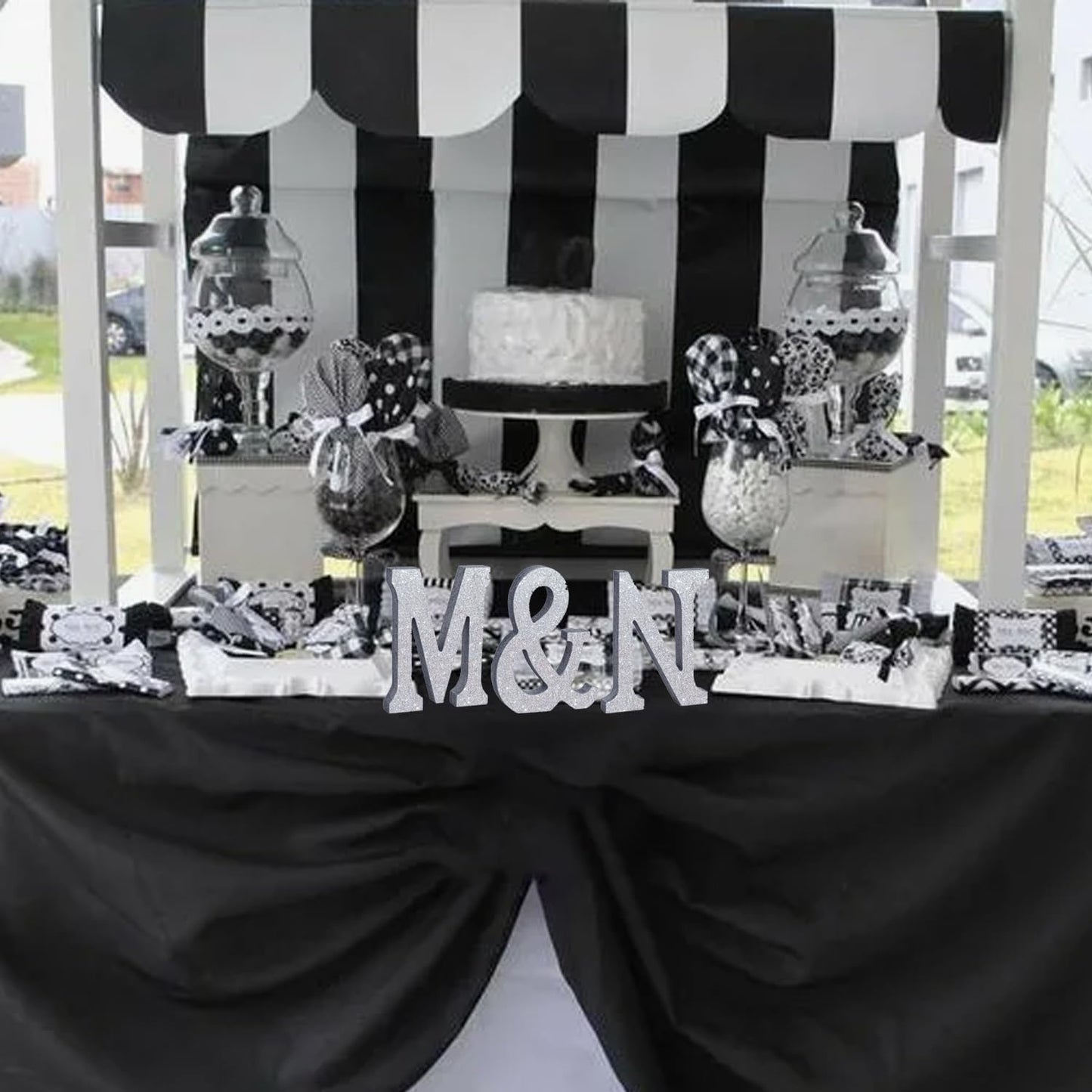 TONIFUL 8 Inch Silver Glitter & Table Centerpiece A-Z Silver Birthday Party Decorations,Silver & for Birthday,Chrismas,Graduation,Bridal Shower,Wedding,Anniversary Party Supplies