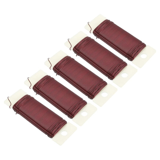 MECCANIXITY 190 Yards/575 Feet Metal Floral Wire 21 Gauge Red Flexible Paddle Thin Floral Wires for Craft, Christmas Wreath, Flower Arrangement, Wedding, Total 5 Roll