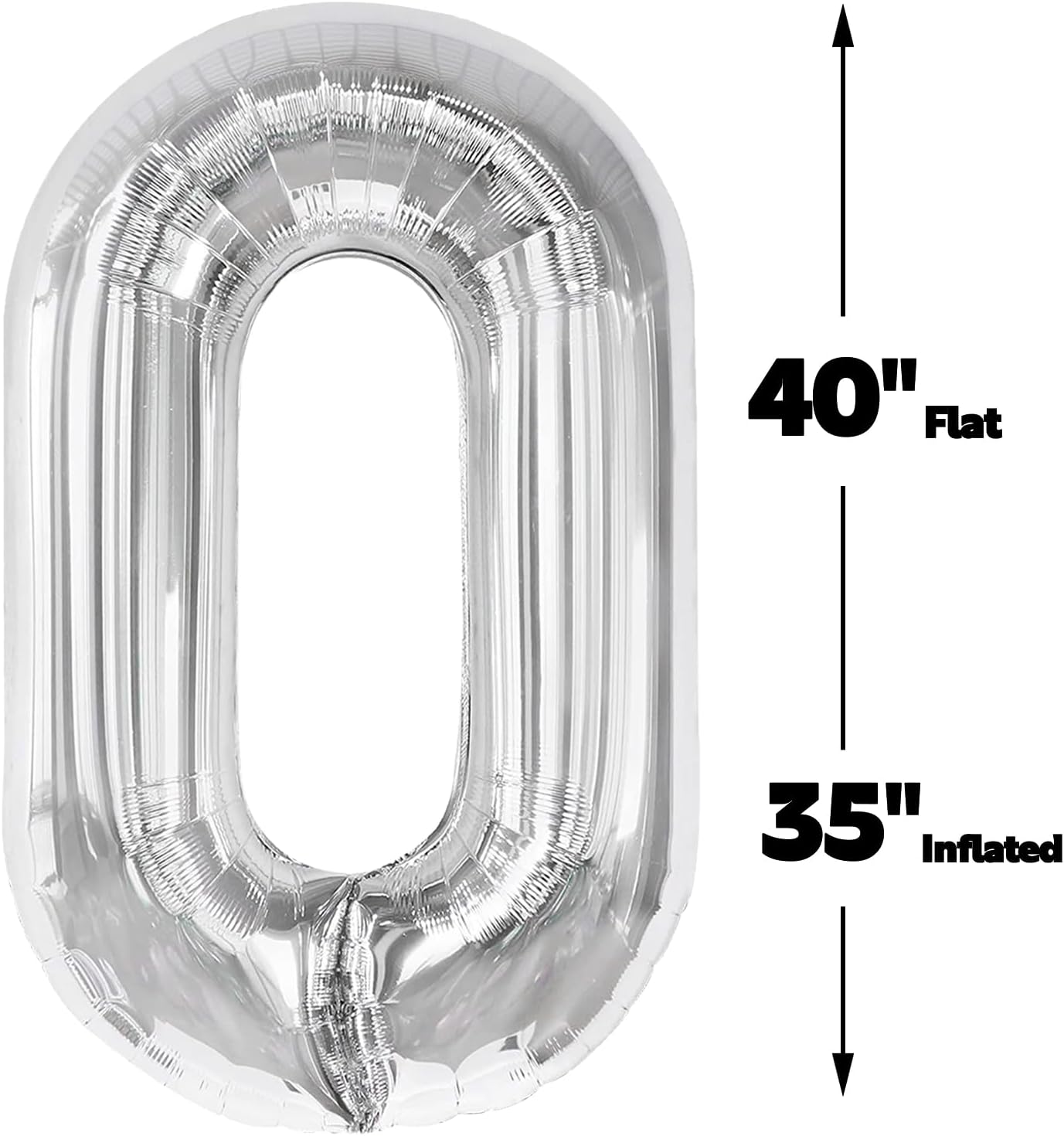 Silver 40 Inch 10 Number Balloons, 10 Decorations for 10 100Birthday, Foil Giant Birthday Graduations Anniversary Party Balloons