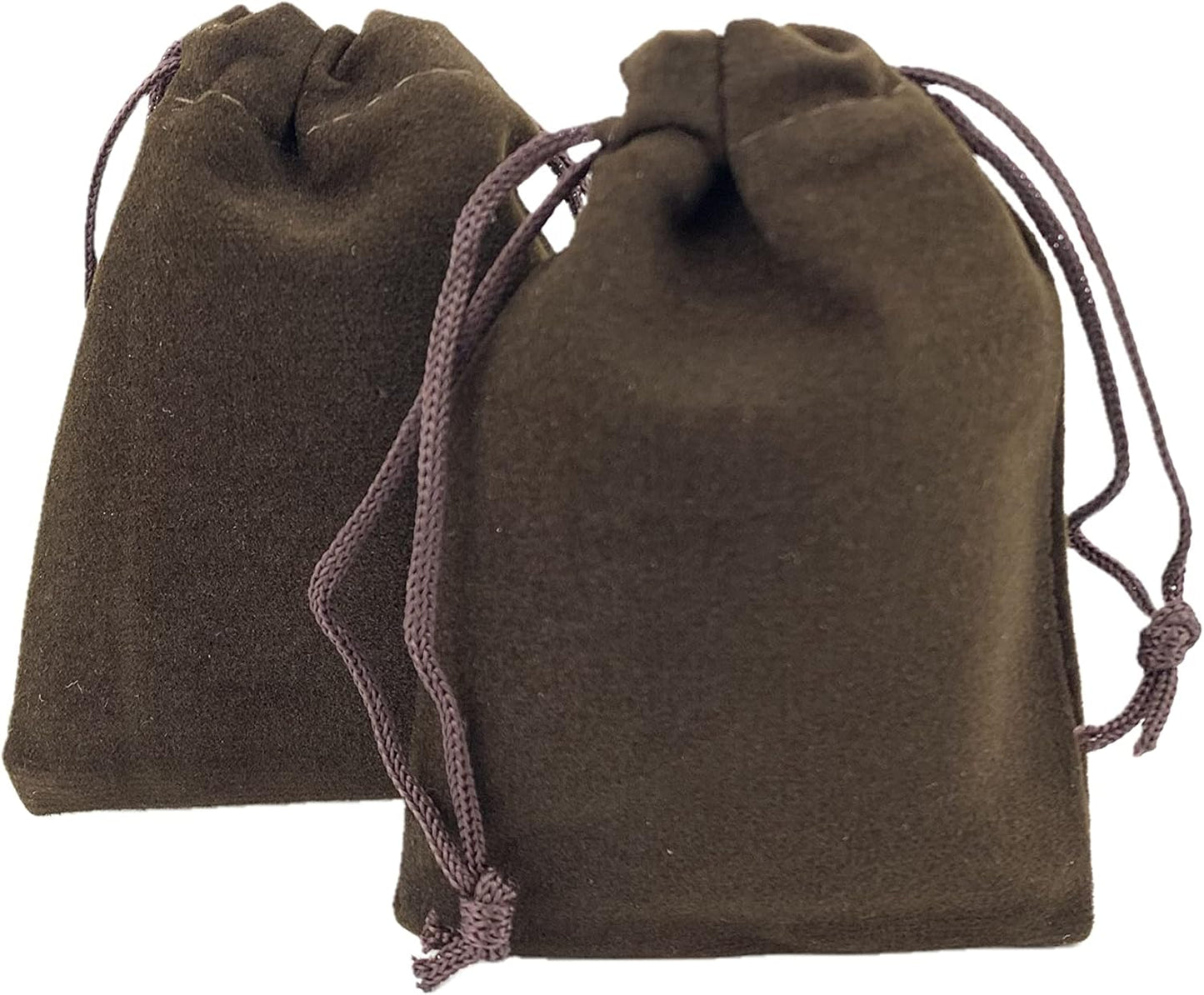 Palmhomee Pack of 48 3x4 Inch Velvet Drawstring Bags Gift Bag Velvet Pouch For Jewelry Wedding and Party Favor (Brown)