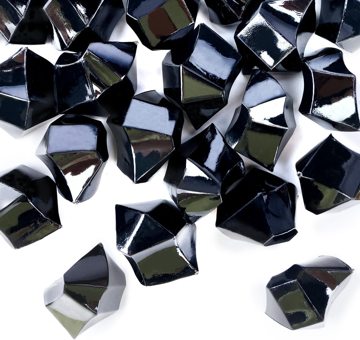 Babenest Acrylic Crushed Ice Rocks, 150 PCS Fake Crystals Plastic Ice Cubes Diamonds Gems for Vase Fillers, Home Decoration, Table Scatter, Event, Wedding, Halloween, Arts & Crafts (Black)