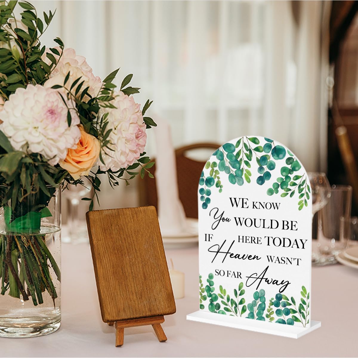 Wedding Memorial Sign We Know You Would be Here Today if Heaven Reserved Signs in Loving Memory Table Wedding Signs for Ceremony and Reception 7 x 5 Inches