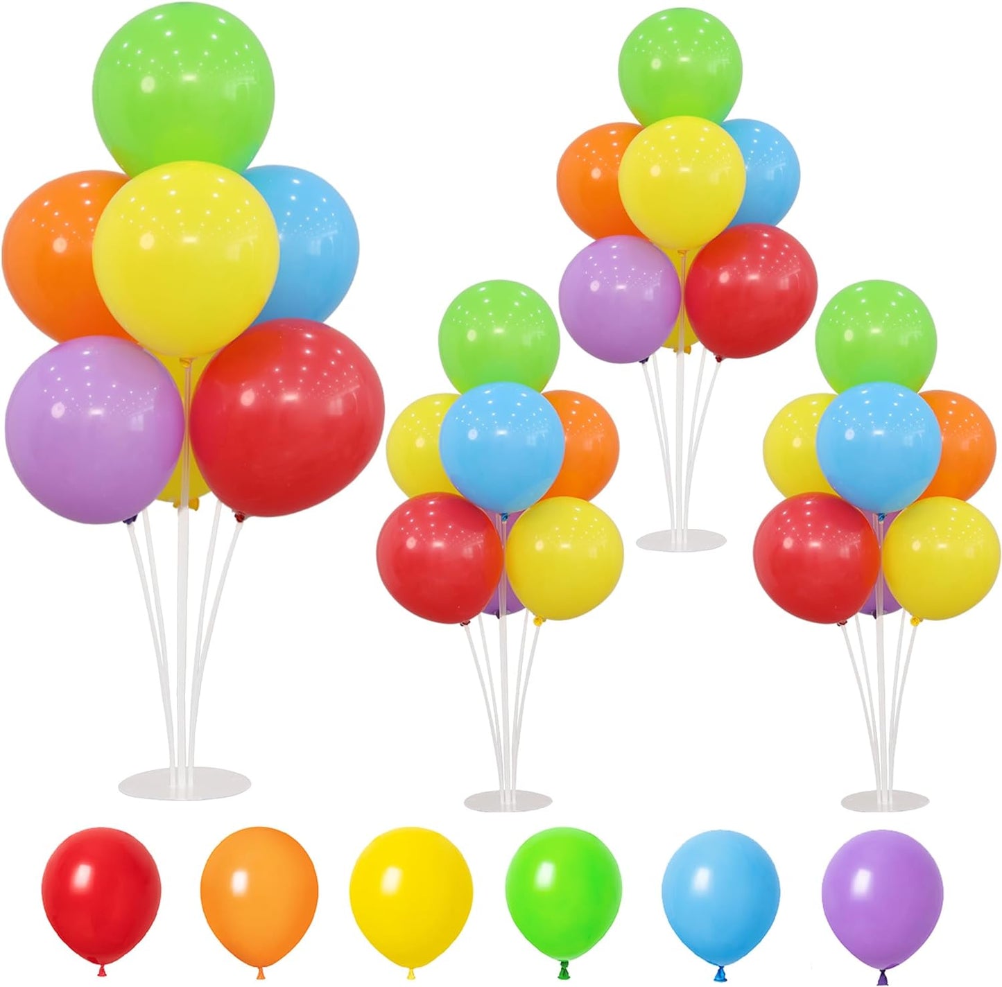 4 Balloon Stand Kit For Table With Base Centerpieces Rainbow Balloons Holder Birthday Party Decorations