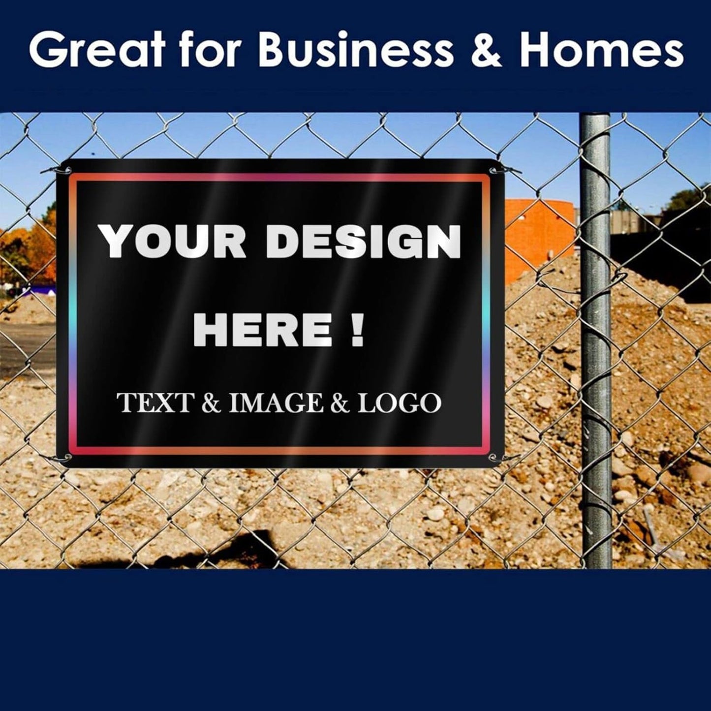 Custom Signs Outdoor Metal Sign - 12 x 8 Customized Personalized Aluminum Signs for Office, Home, Business, Decor, Custom Road Signs, Rust-Proof Sign (Colorful Text Box)