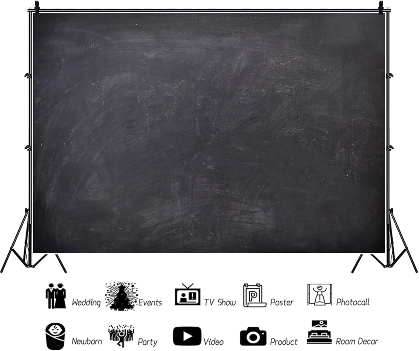 Renaiss 7x5ft Blank Blackboard Backdrop for Photoshoot Man Woman Portrait DIY Chalkboard Photography Background Back to School Banner School Season Photo Booth Props Wedding Teachers` Day Party Decor