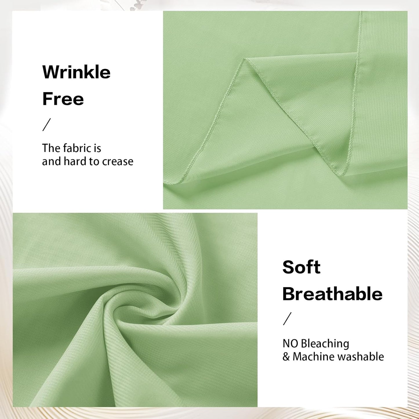 VOK Sage Green Wedding Arch Draping Fabric 29in x 18Ft 4 Panels Sheer Chiffon Curtain Drapes Extra Long for Outdoor Wedding Ceremony Birthday Party Decoration