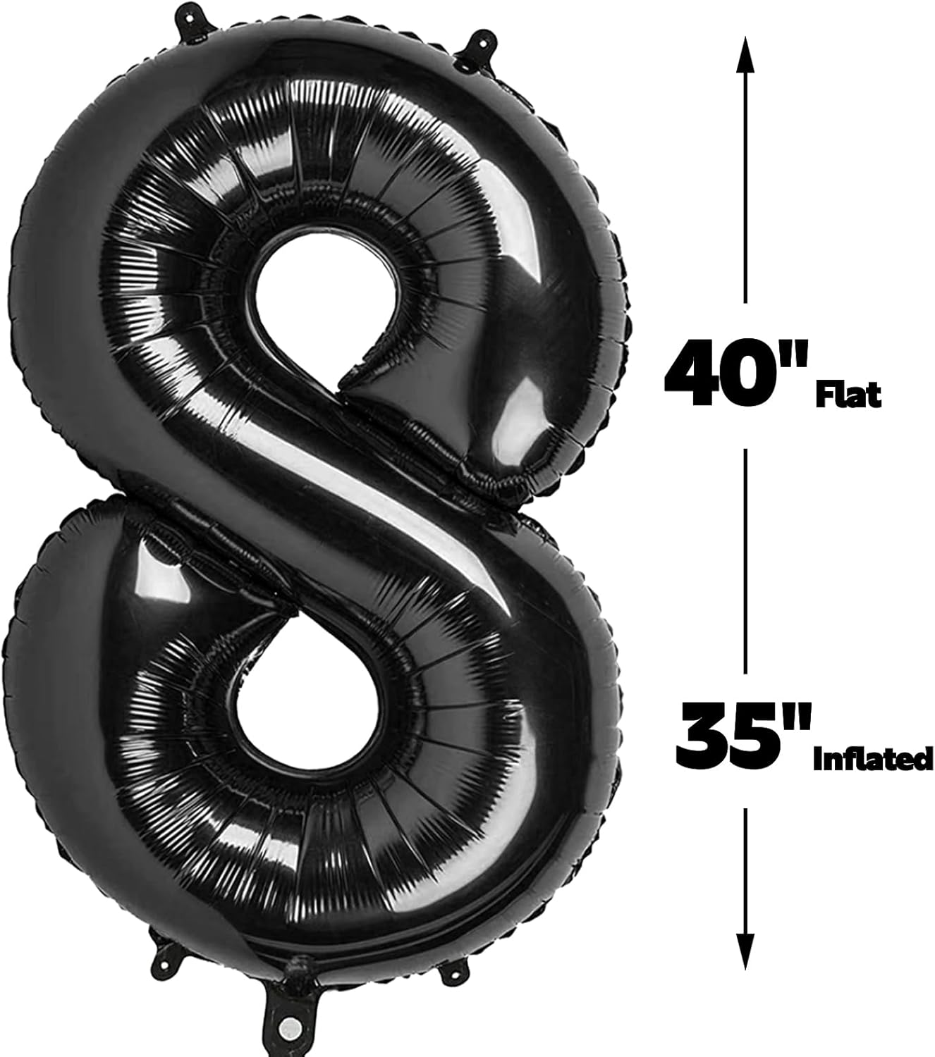 Black Number 18 Balloon - 40 Inch, Birthday Party Decorations, Anniversary & Graduation Supplies
