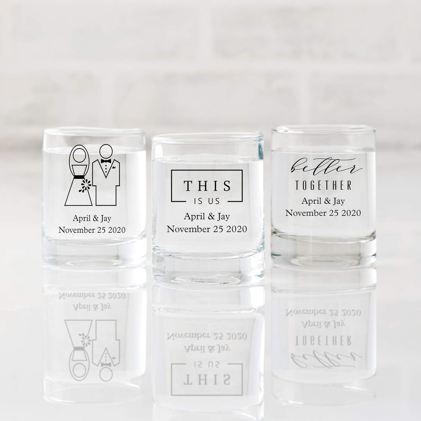 WEDDINGSTAR Personalized 2.75oz Shot Glass Customizable Full Color Print - 72 pack