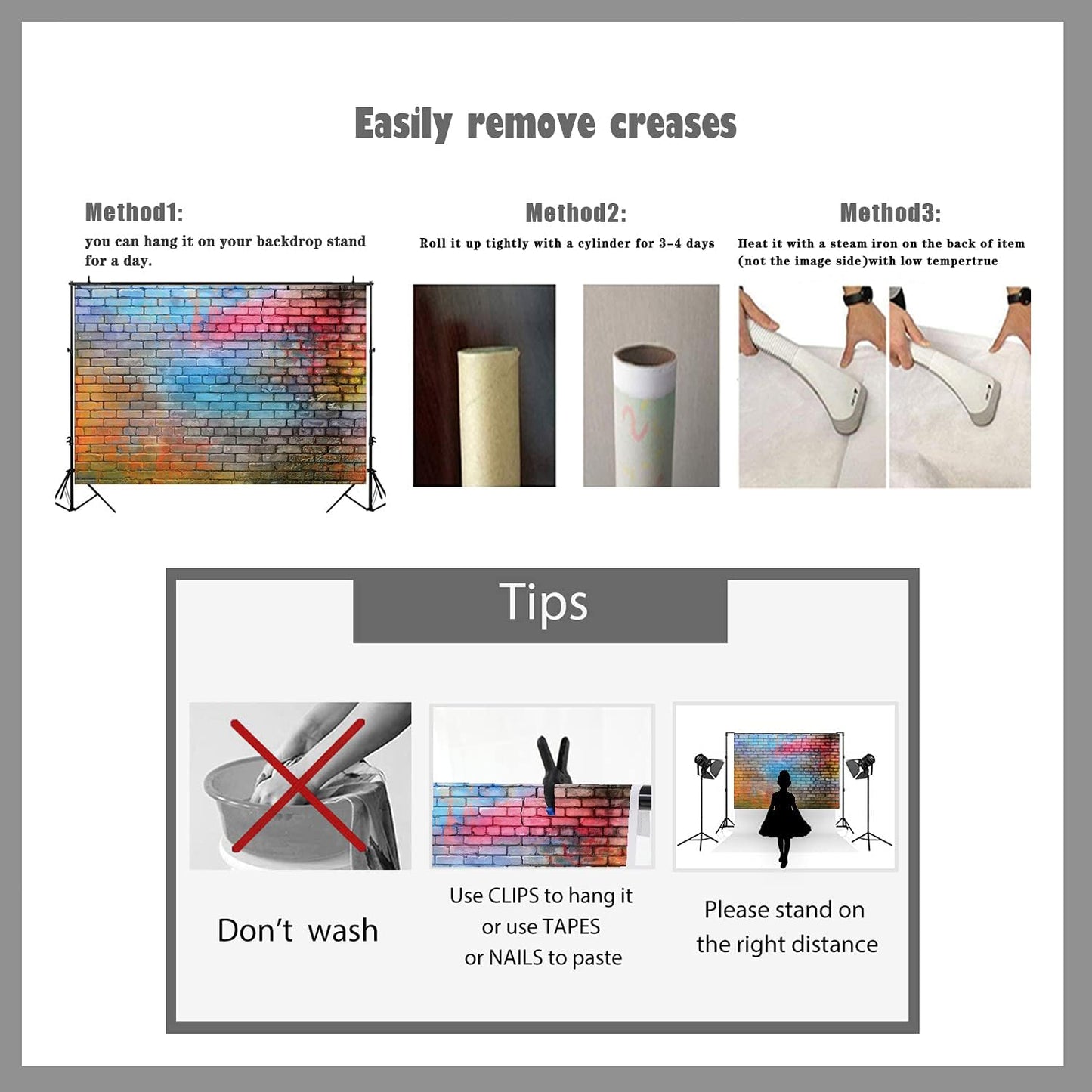 LTLYH 8x6ft Colorful Brick Wall Photo Backdrop Baby Birthday Wedding Party Photography Background Decor Studio Photo Booth A081…