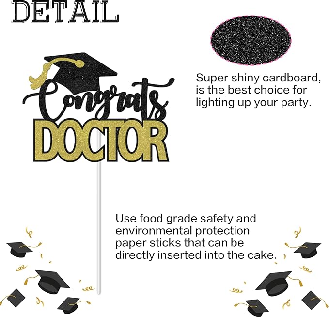 Congrats Doctor Cake Topper - 2025 Medical Doctor Graduation Party Decoration Supplies - Future Doctor/It's DR Actually Cake Decor - Congratulations Doctor Graduation Decorations