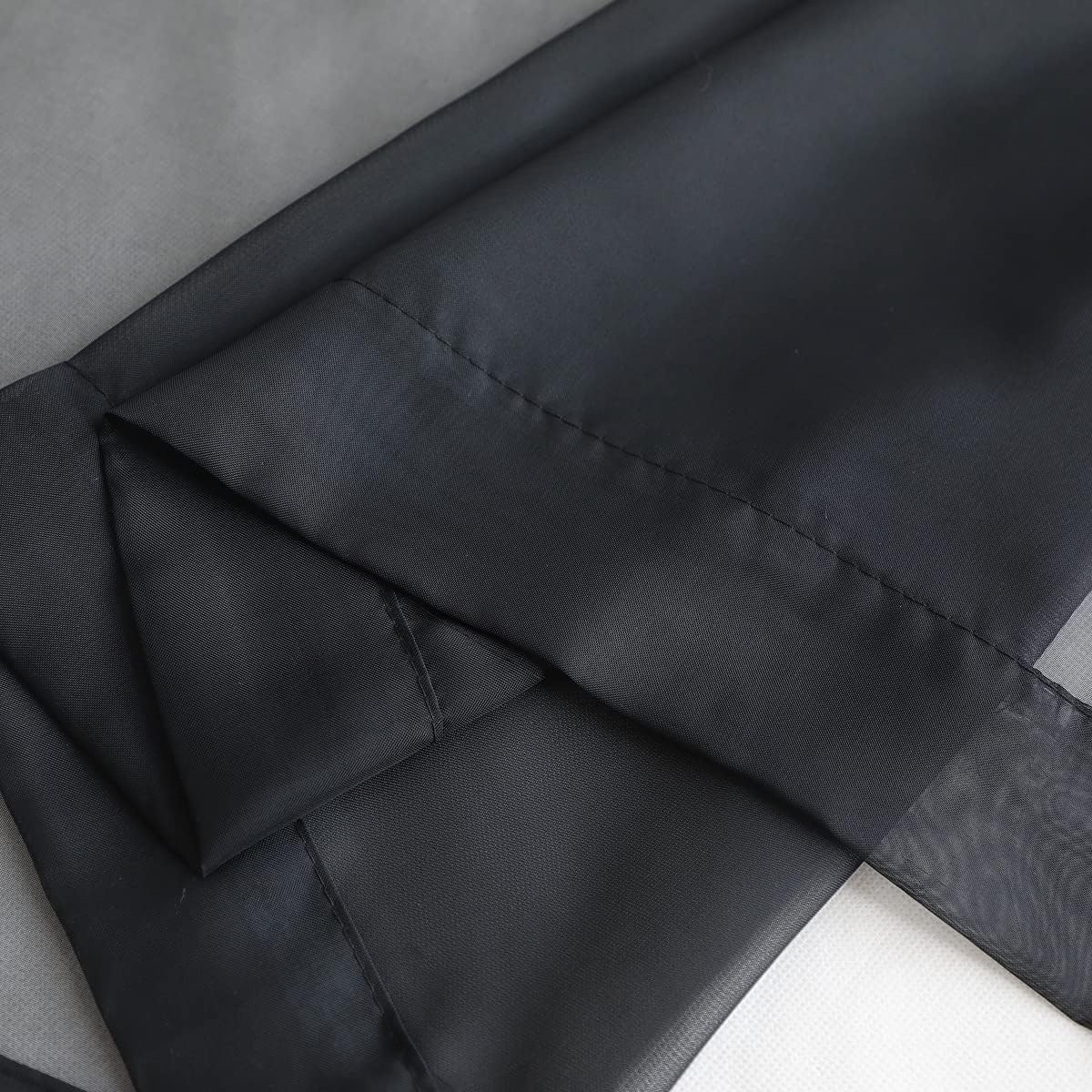 Window Black Sheer Curtains 48 Inches Width 95 Inches Long 2 Panels Sheer Curtains Clear Curtains Basic Rod Pocket Panel for Home Living Room Bedroom Kids Room Yard Patio Parlor Sliding