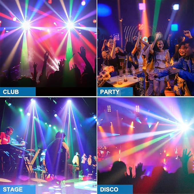 Mini Moving Head Light, 30W Compact Led DJ Stage Lights Moving Head Bee-Eyes with Halo Effects, Remote/ DMX512/ Sound Control for Wedding DJ Party Disco Club Small Venues