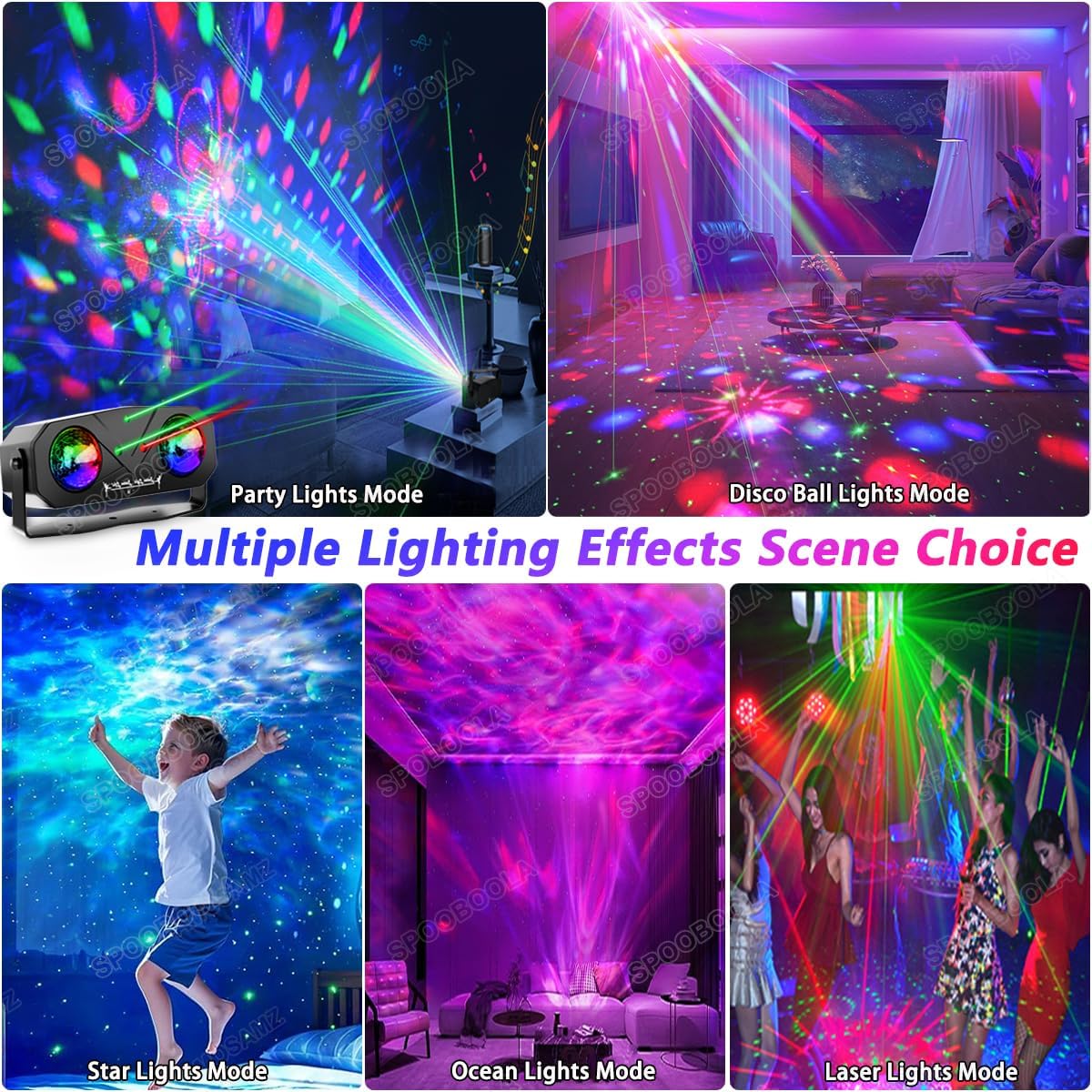 Disco Ball Light,Party Disco Dj Strobe Ocean Star Projector Dance Light Sound Activated with Remote Control Stage Rave for Parties Club Bar Birthday Wedding KTV Christmas Halloween Dancing Décor