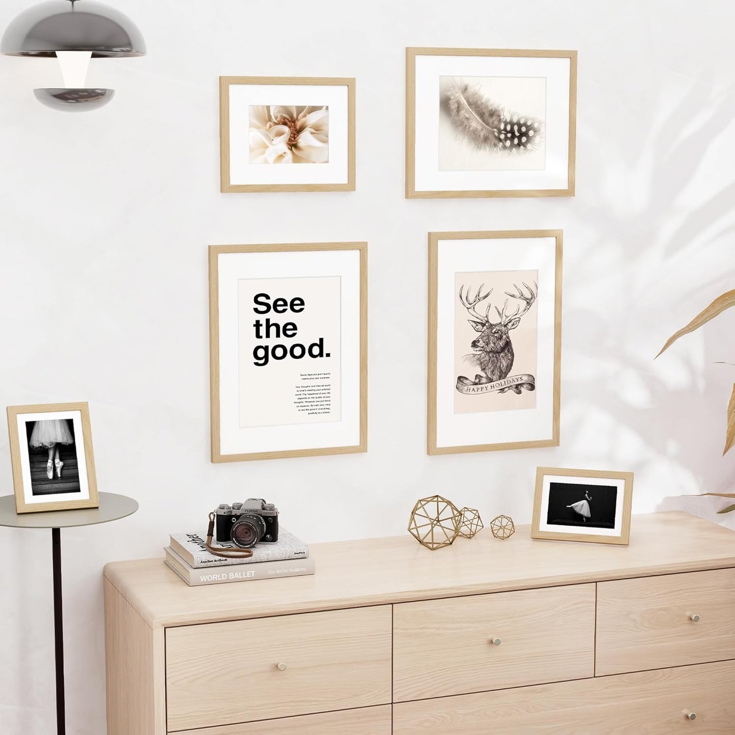 5x7 inch Picture Frame, 5x7 Photo Frames with 4x6 Removable Mat - High Definition Plexiglass - Vertical and Horizontal Display - Wall Hanging Frame - Oak Color, 12 Pack