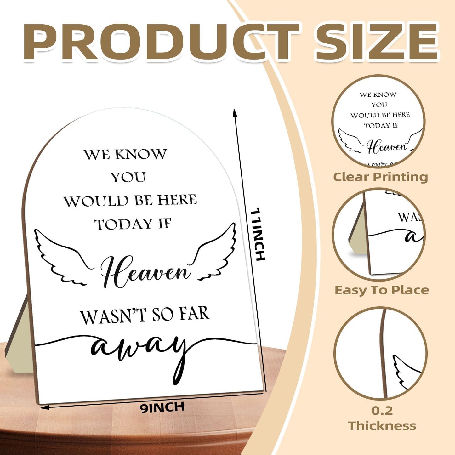 Memorial Gifts for Table Sign, We Know You Would Be Here Today Sign with Stand, Wooden Wedding Decor Sign, Loving Memory Sign for Ceremony and Reception 9 * 11IN