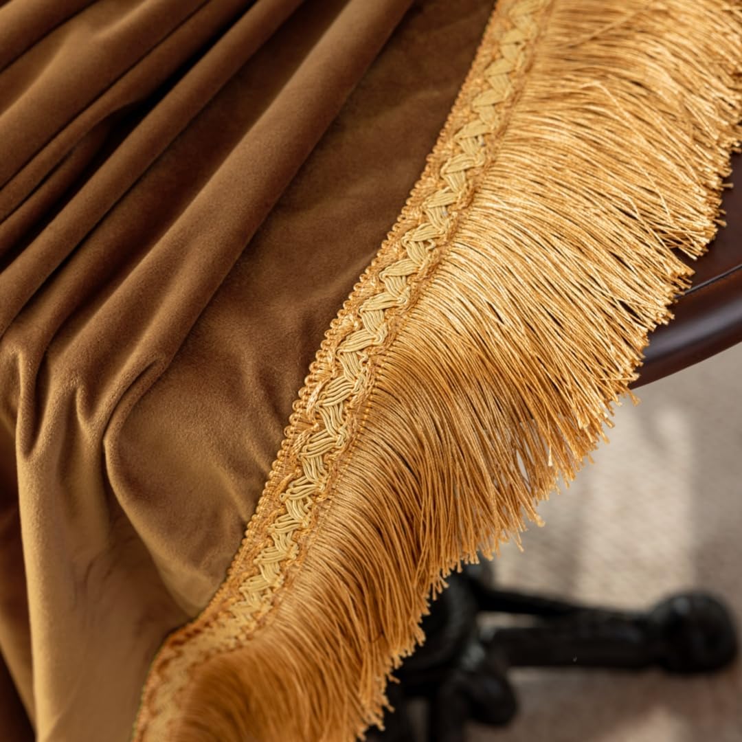 F-CHU Small Square Tablecloth 36 x 36 Inch Velvet Table Cloth Solid Camel Small Round Table Cover for Nightstand End Bedside Table Tabletop Decoration，Camel Tablecloth