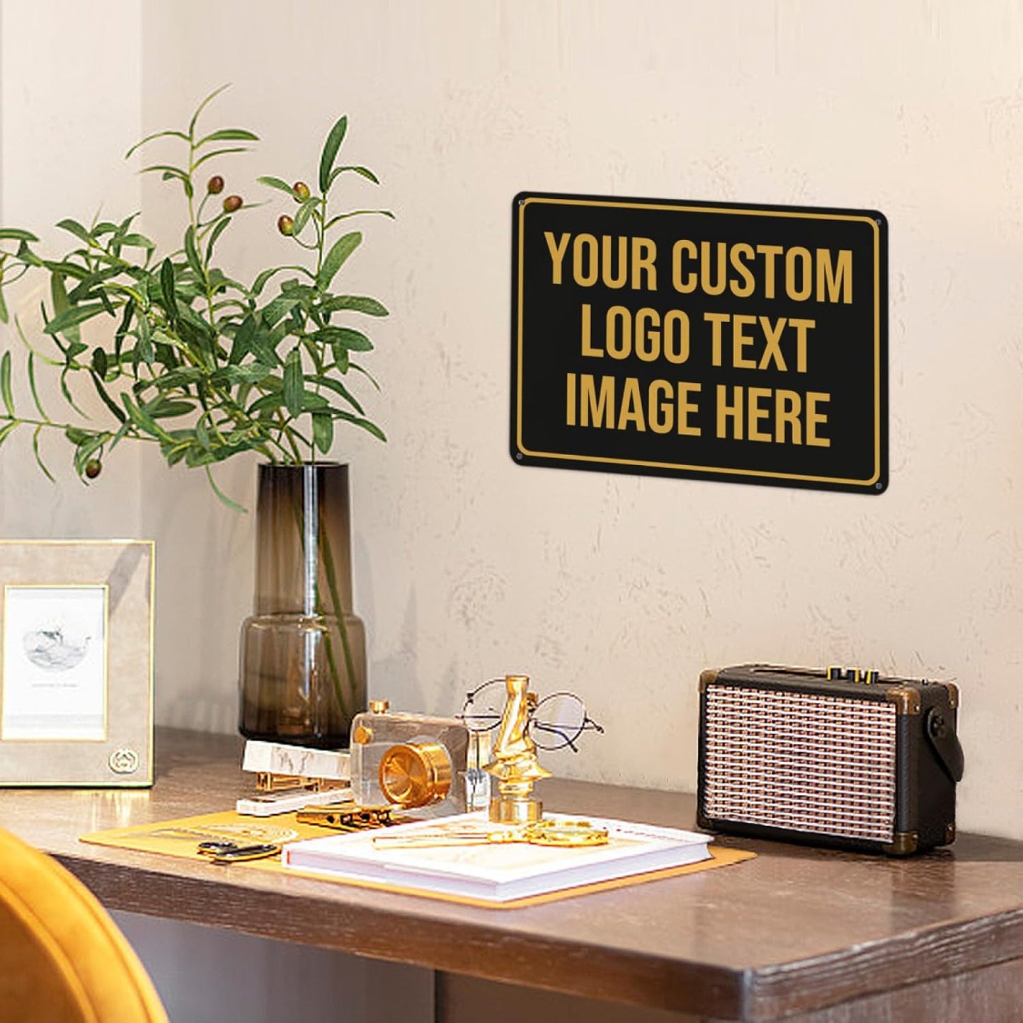 Custom Metal Sign - Personalized With Text, Photo, Logo - Indoor/Outdoor Use - 12"x16"