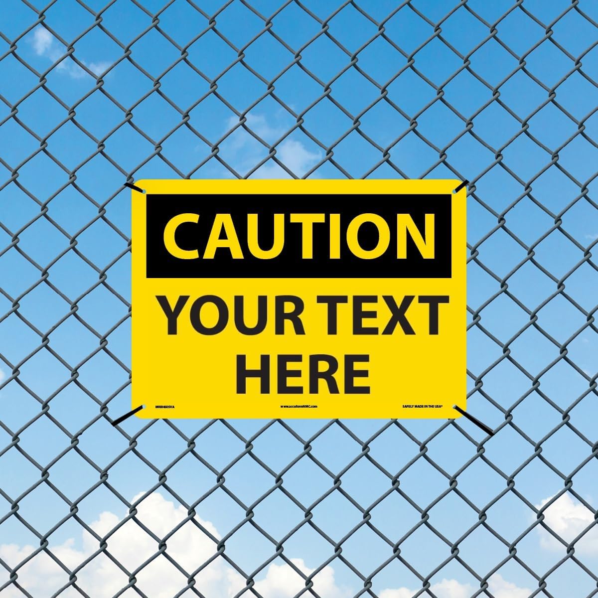 Custom OSHA Style Caution Sign 10" x 14" Aluminum Sign, Customizable "Your Text Here", by AccuformNMC Made in USA