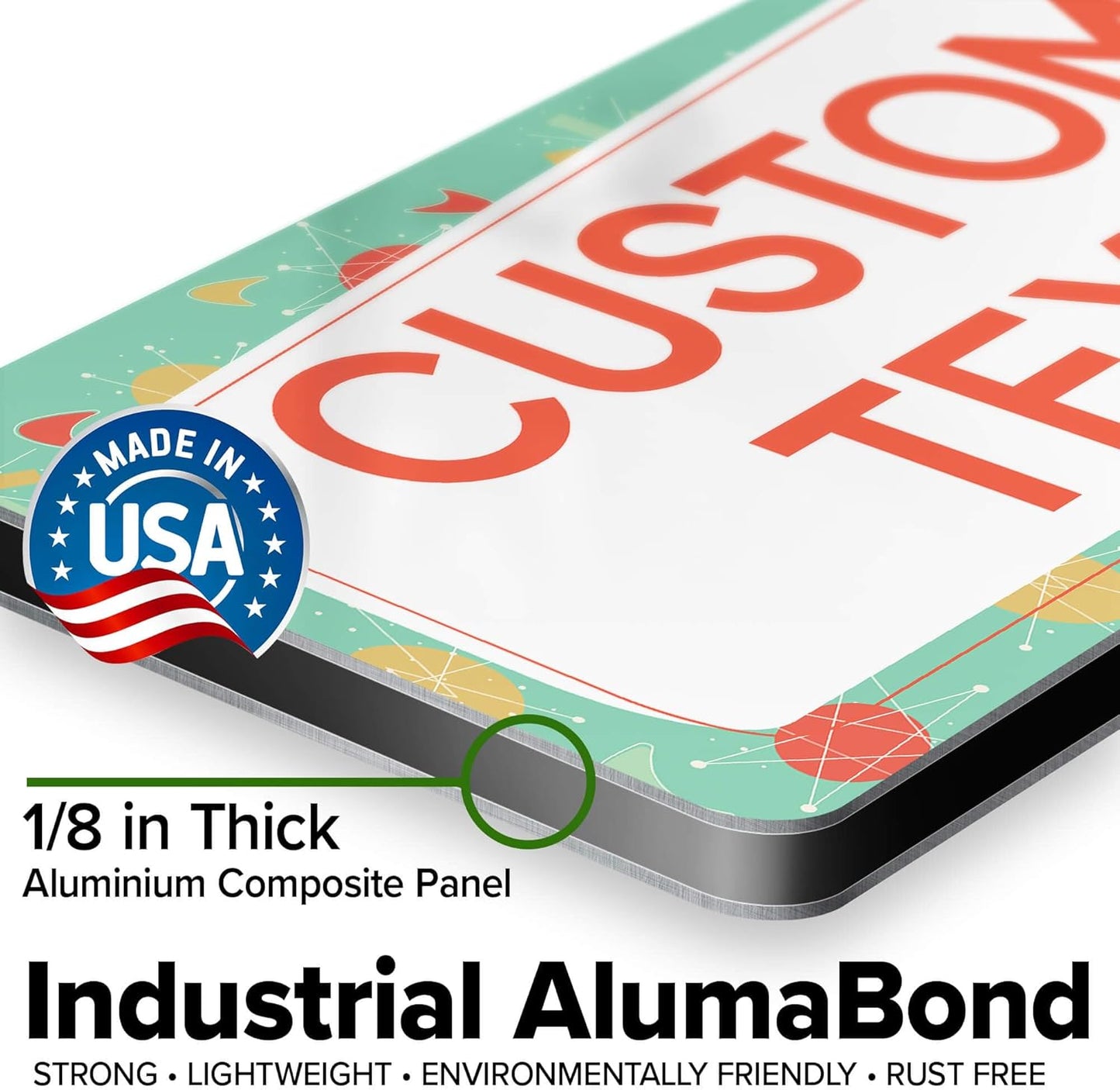 Custom Sign, Custom Street Sign, 11 Font Colors, 13 Font Styles, 4 Hole Options, 22 Sizes, 6x12 Inches, Rust Free DiBound, Fade Resistant, Made in USA by My Sign Center (Mid-Century Modern 2)