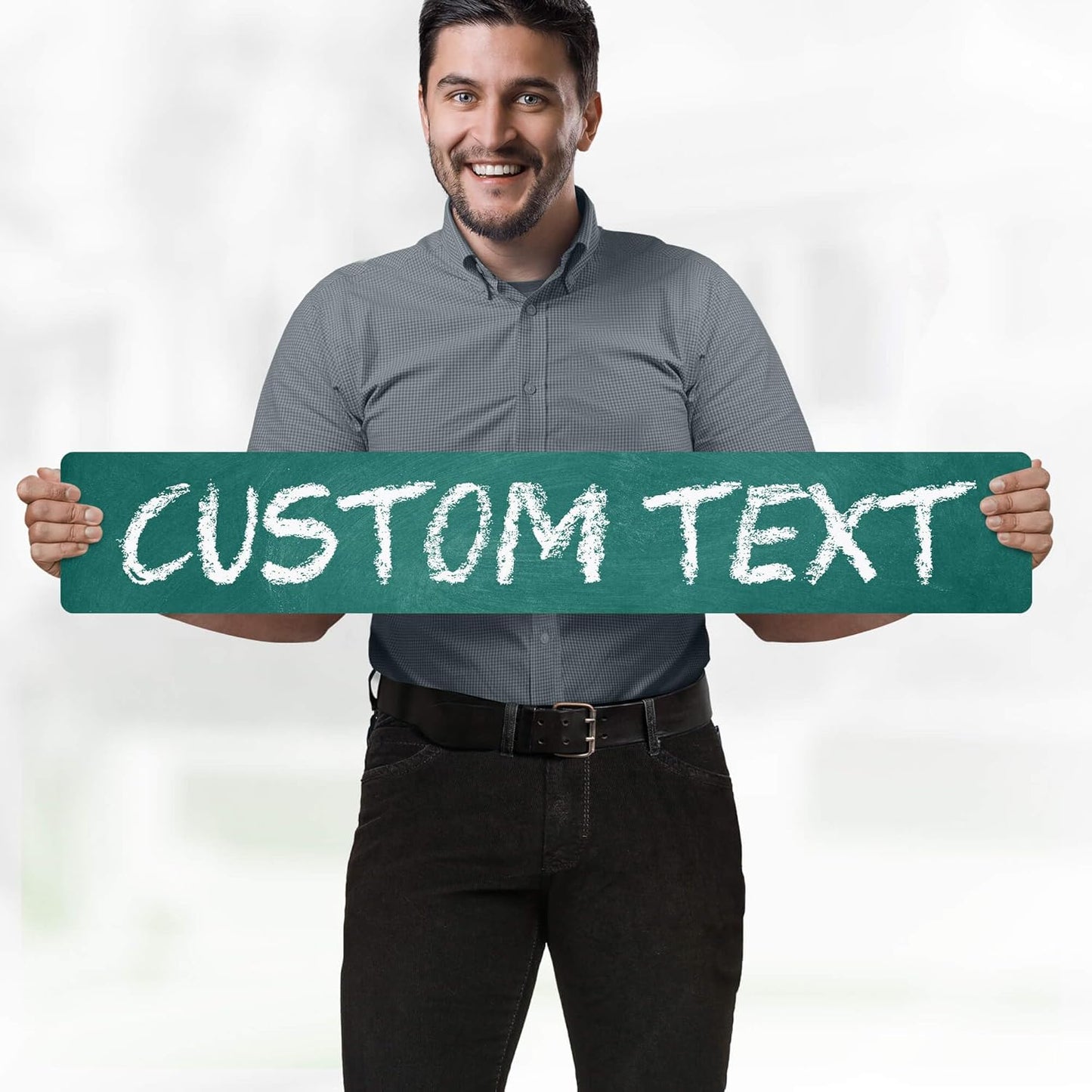 Custom Sign, Custom Street Sign, 11 Font Colors, 13 Font Styles, 4 Hole Options, 22 Sizes, 6x36 Inches, Rust Free DiBound, Fade Resistant, Made in USA by My Sign Center (Chalkboard Black)