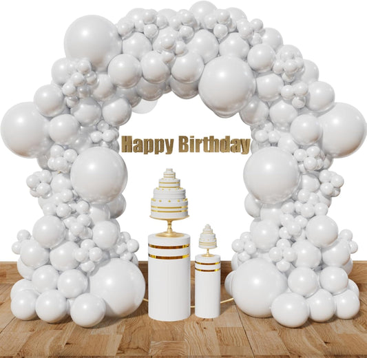 KAWKALSH White Balloon Arch Kit 111Pcs 18 12 5 Inch Latex Party Balloons Garland for Birthday Baby Shower Wedding Engagement Anniversary Christmas Party Decorations