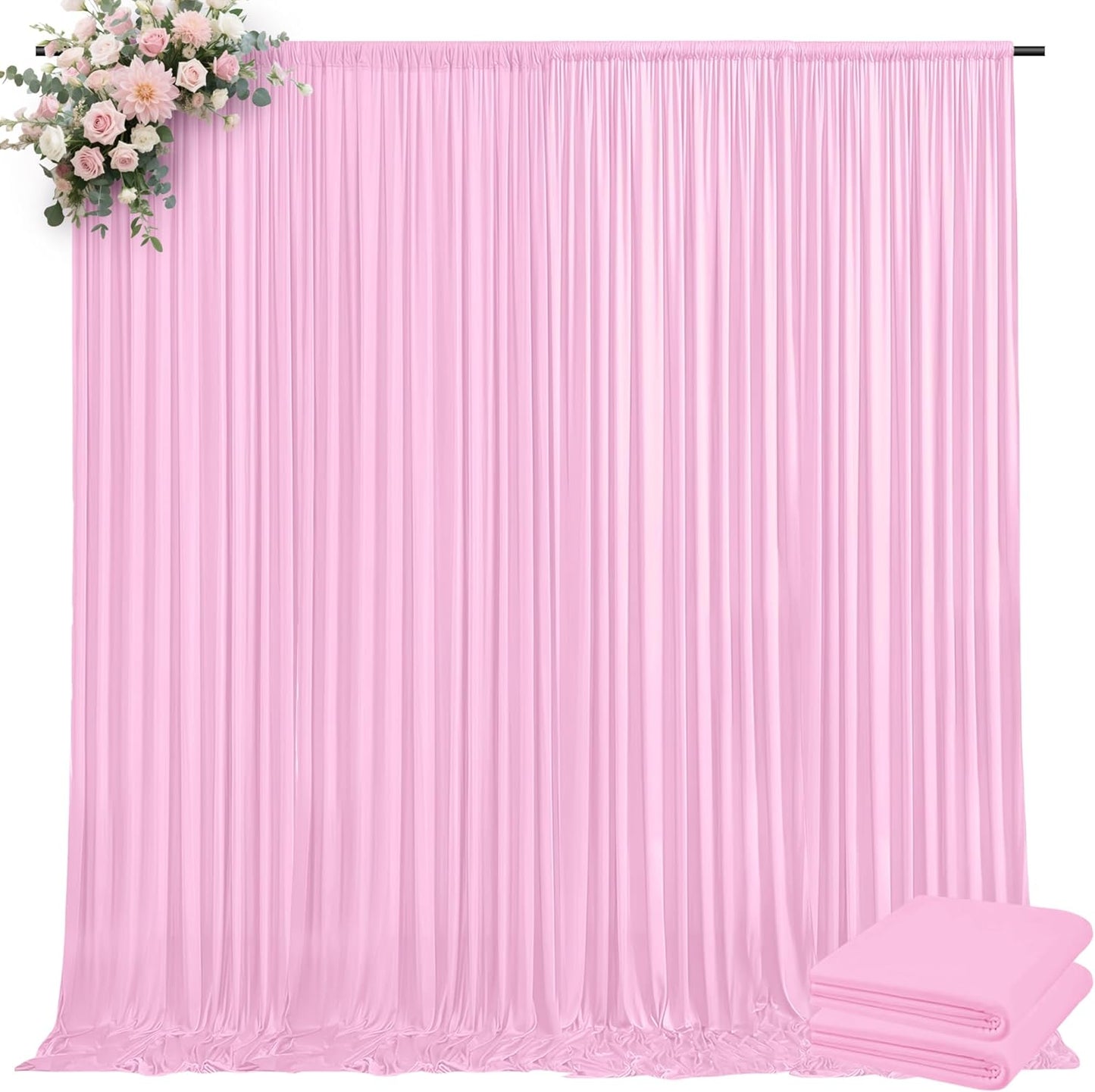 10x10ft Backdrop Curtains for Parties, 2 Panels 5x10ft Photography Backdrop Curtain with Rod Pocket,Backdrop Polyester Background Drapes,Wedding Backdrop Drapes for Birthday Baby Shower Home Decor
