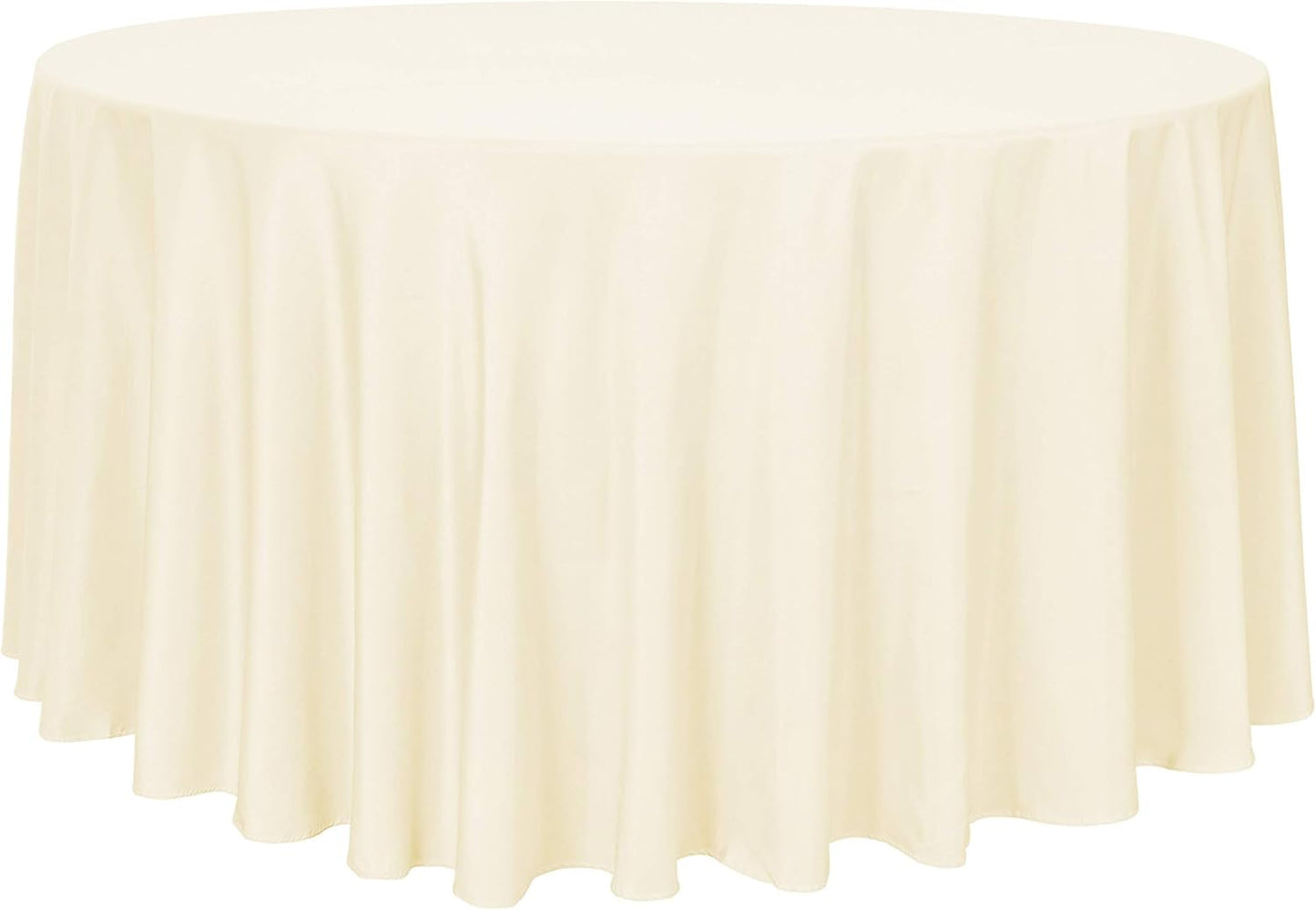 sancua Round Tablecloth - 120 Inch - Water Resistant Spill Proof Washable Polyester Table Cloth Decorative Fabric Table Cover for Dining Tables, Buffet Parties and Camping, Beige