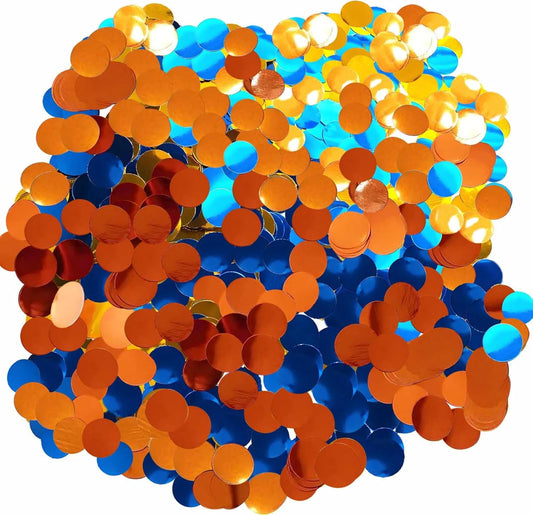 Orange and Blue Round Foil Confetti Beautiful Metallic Table Confetti for Filling Balloons, Wedding,Birthday,Party,Festival Decoration(15000PCS)
