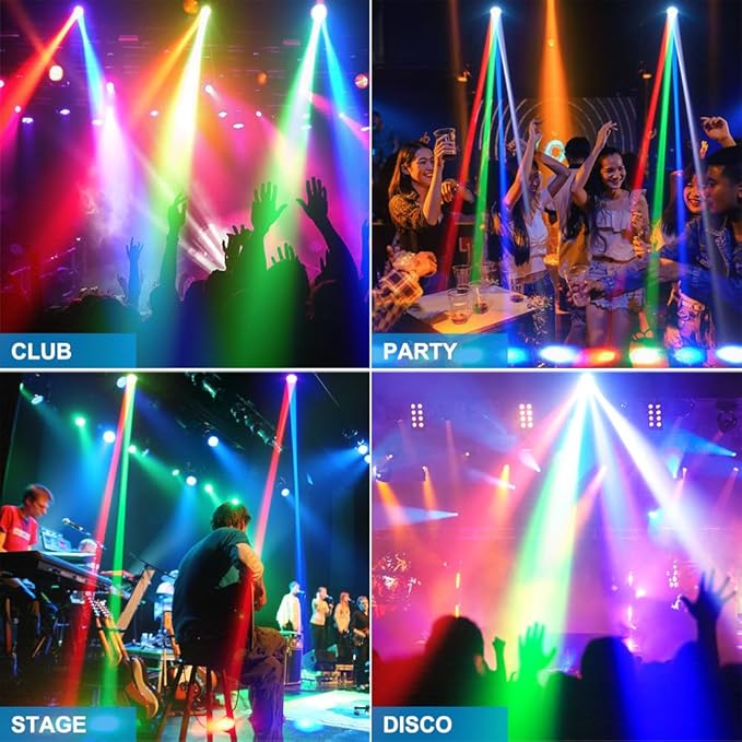 Mini Moving Head Light, 30W Compact Led DJ Stage Lights Moving Head Beam with Halo Effects, Remote/ DMX512/ Sound Control for Wedding DJ Party Disco Club Small Venues