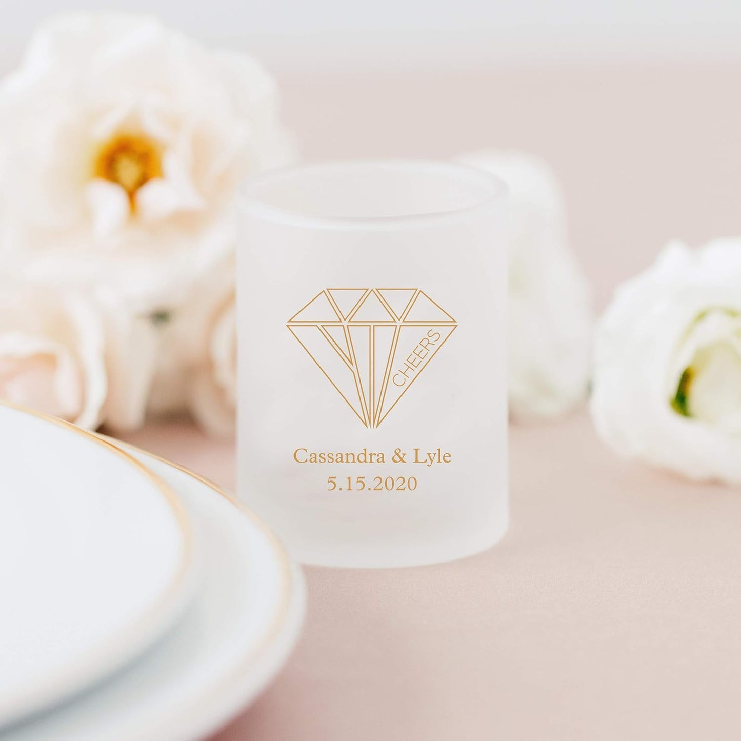 WEDDINGSTAR Personalized 3oz Frosted Shot Glass Customizable Full Color Print - 1 pack (sample)