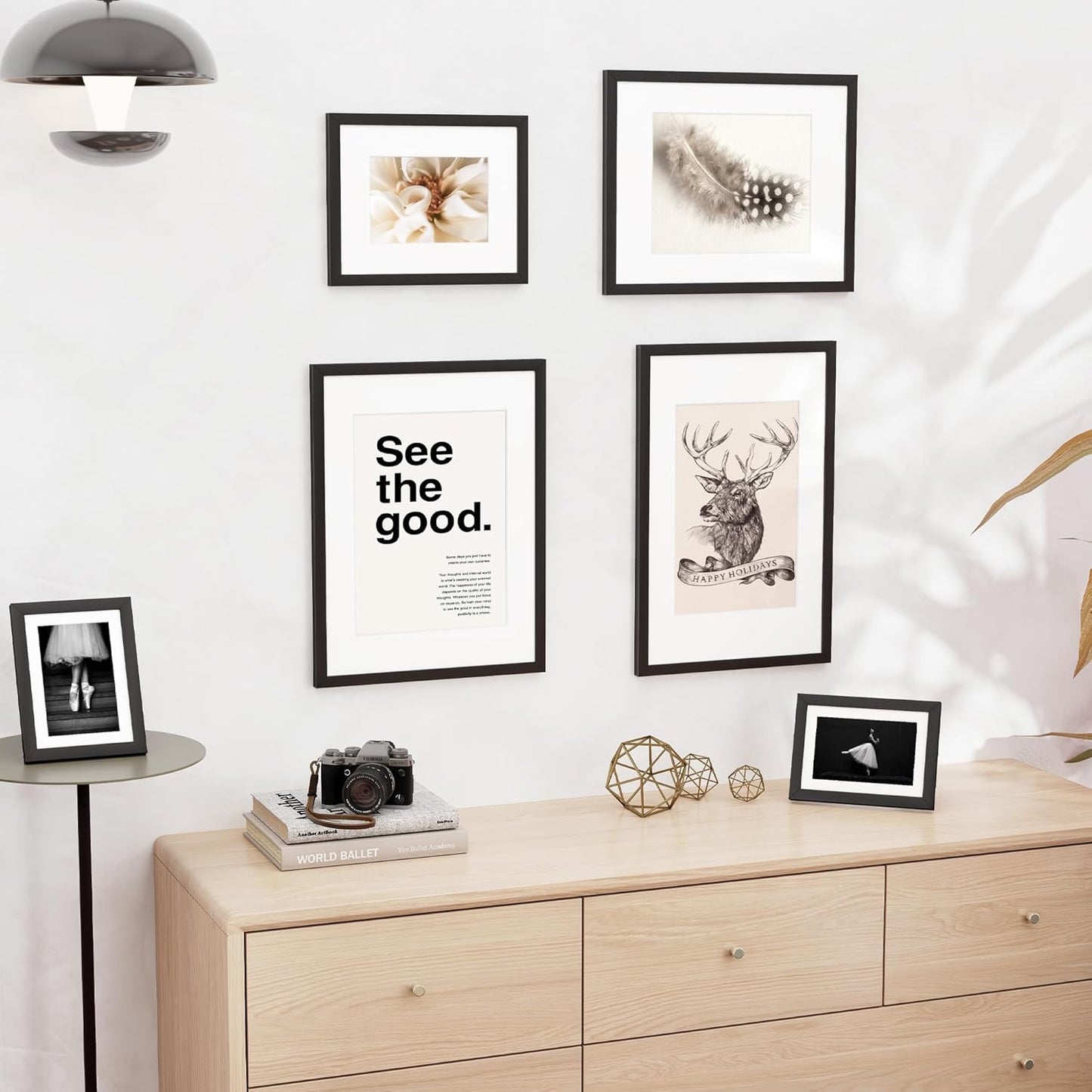 5x7 inch Picture Frame, 5x7 Photo Frames with 4x6 Removable Mat - High Definition Plexiglass - Vertical and Horizontal Display - Wall Hanging Frame - Black, 3 Pack