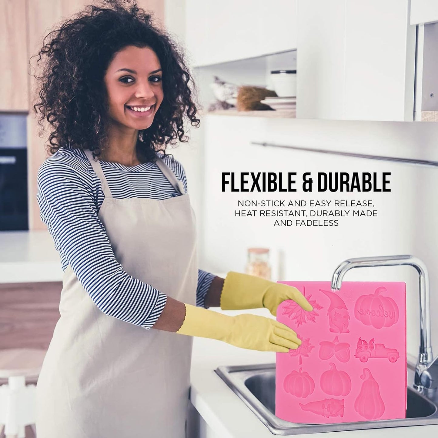 Thanksgiving Day Fondant Mold Halloween Fall Leaf Pumpkin Chocolate Candy Fondant Silicone Mold，DIY Cookies Candy Gummy Chocolate Mold Ice Cream Tray for Holiday Party Thanksgiving Day 2Pcs