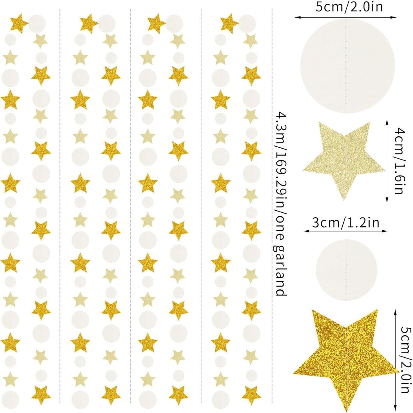 White-Gold Wedding Engagement Party-Decorations Garland - 52Ft Boho Anniversary Brunch Hanging Decoration Streamers Banner, Bachelorette Neutral Baby Bridal Shower Birthday Decor Panduola