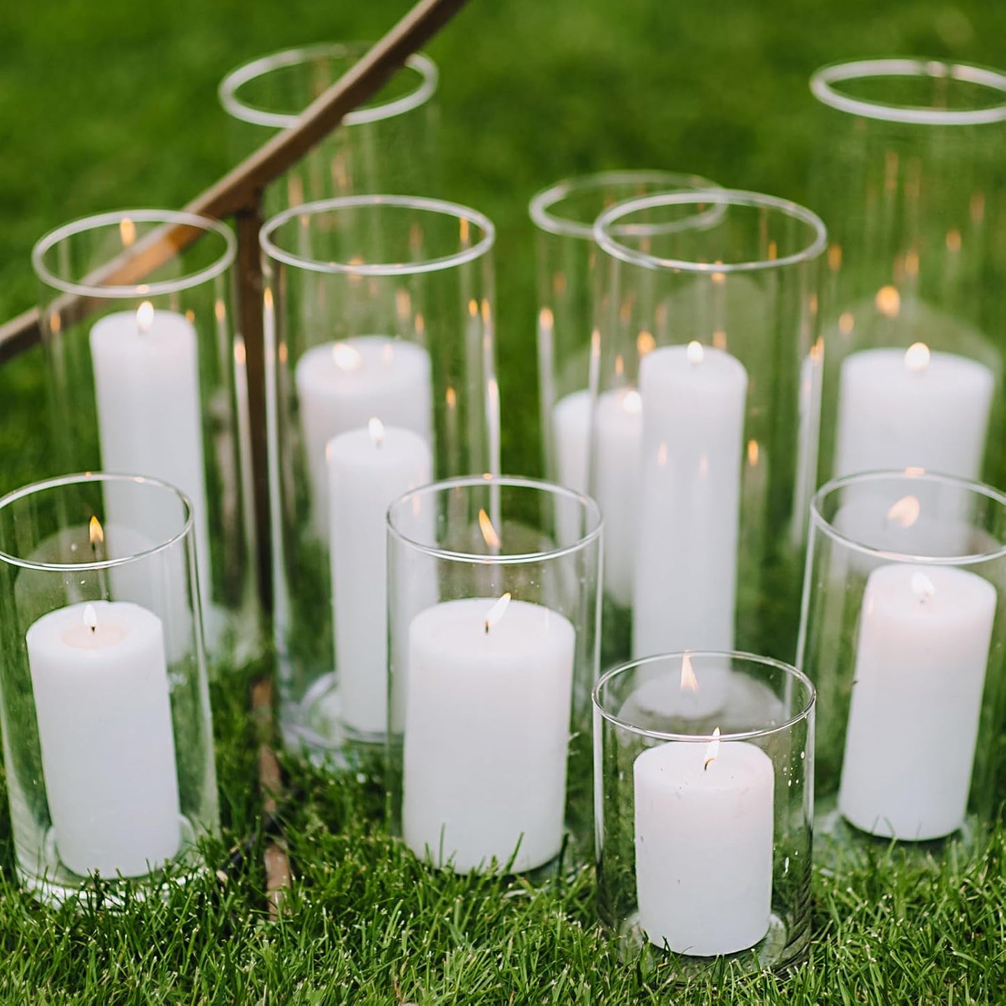 WDHODEC Hurricane Candle Holders 24 PCS, 6" 8" Clear Glass Bud Vases, Cylinder Vase, Pillar Floating Candle Holders for Wedding Birthday Party Centerpiece