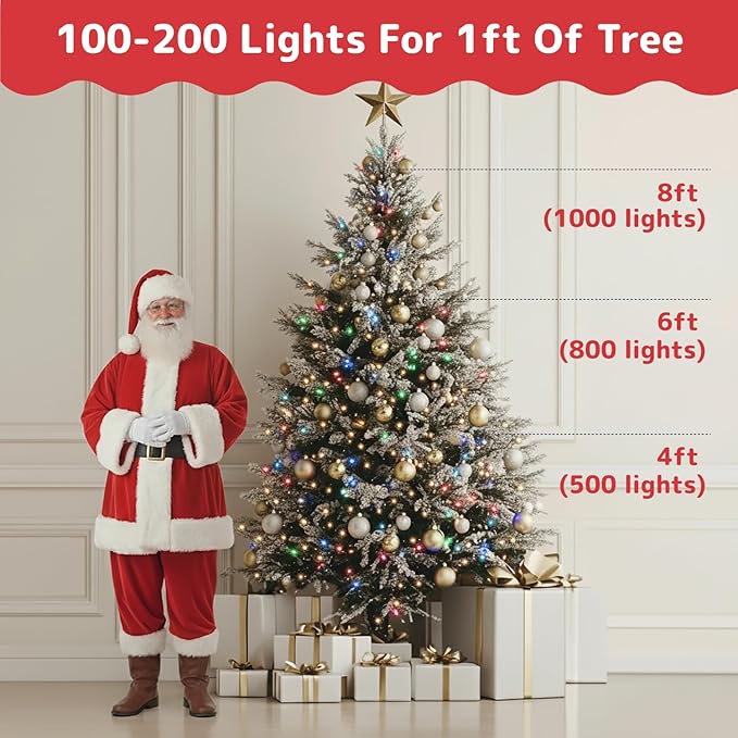 PREXTEX Multicolor String Lights (20 Feet, 100 Count) with White Cord - Indoor and Outdoor Colorful Twinkle Lights for Holiday Decor