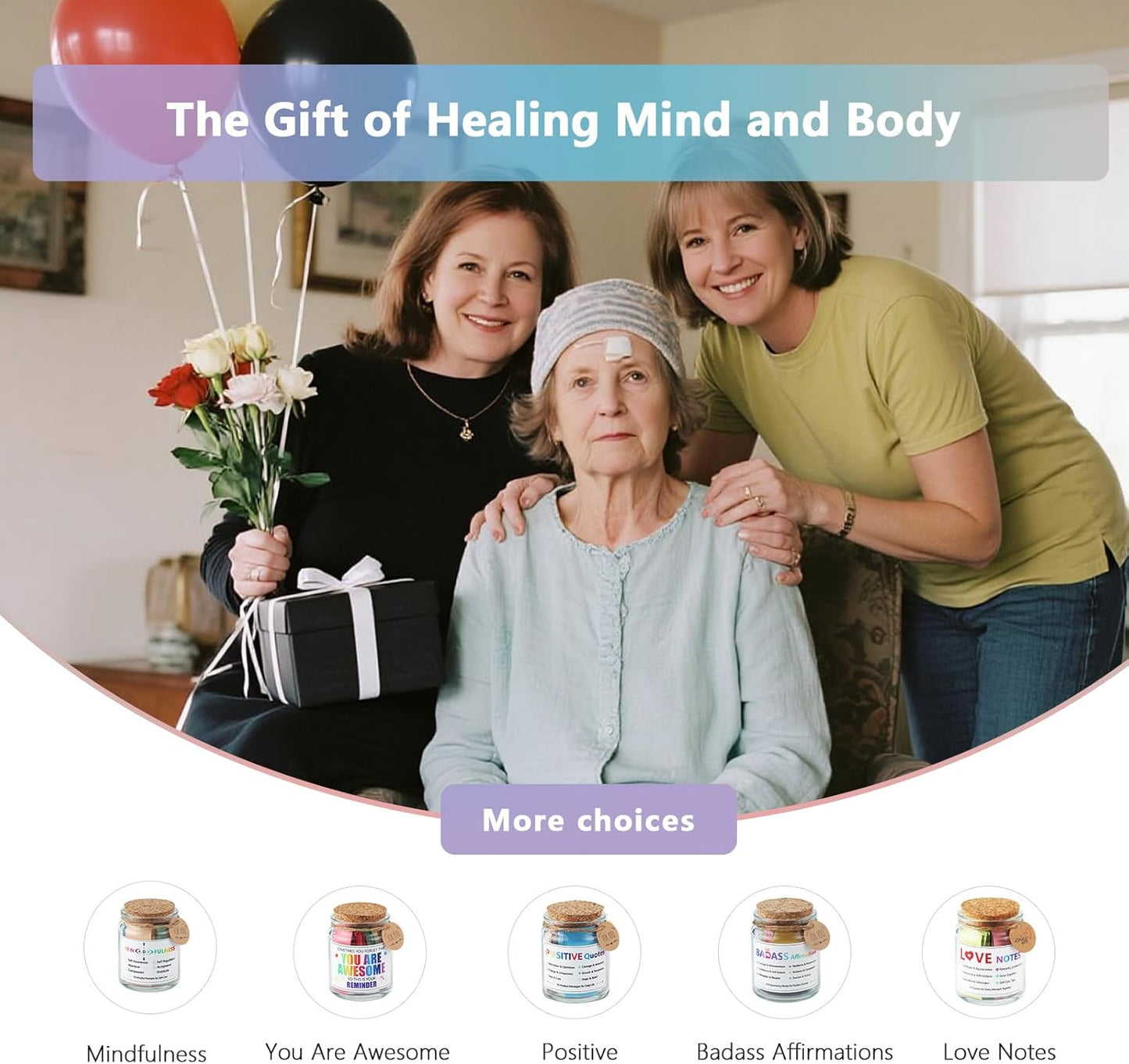 I Am Always With You Jar with 90 Motivational Cards Comfort Gifts for Women Friends, Sympathy Get Well Soon Encouragement Cancer Survivor Recovery Gifts for Women Men