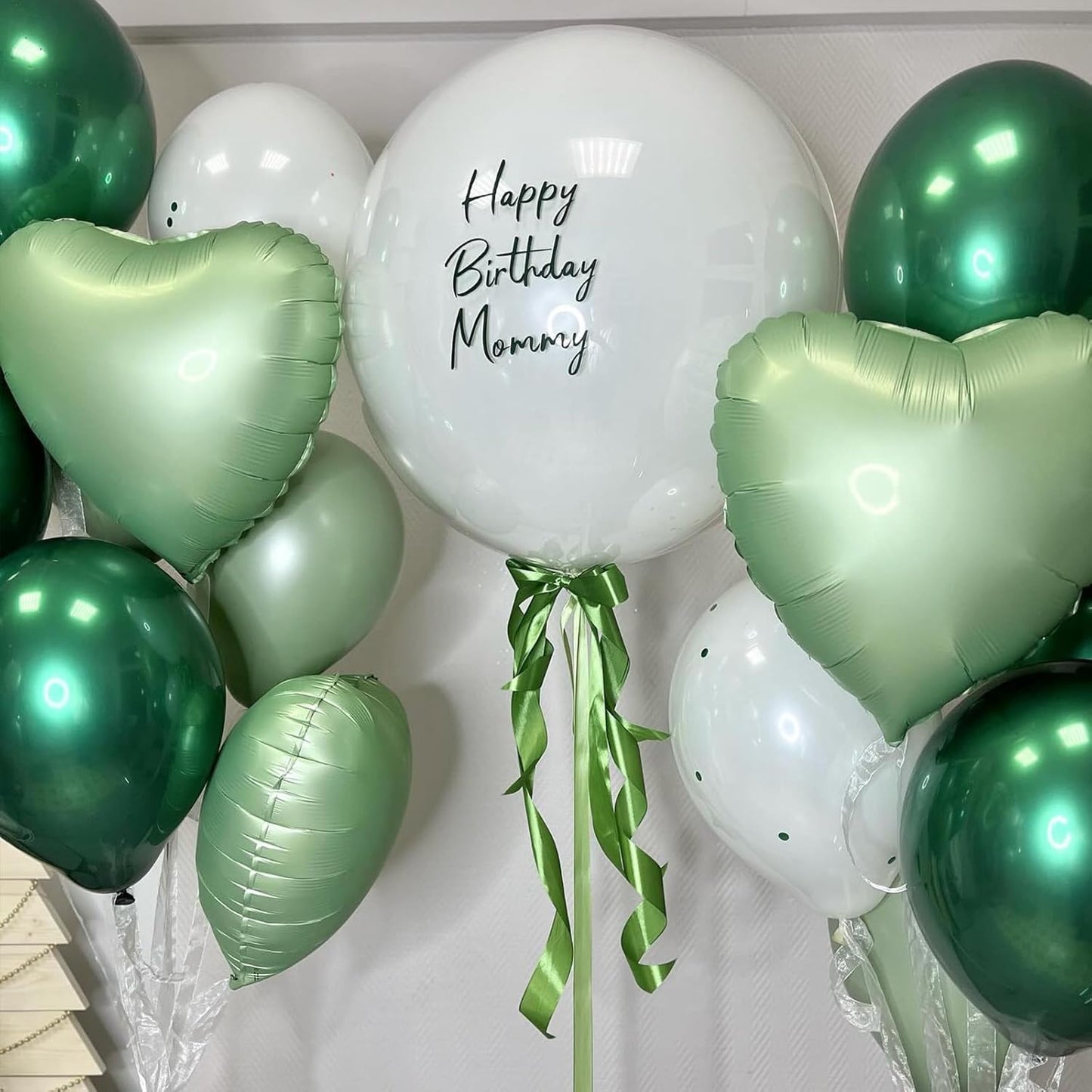 Sage Green White Heart Balloons,10Pcs Sand White Foil Heart Shaped Balloons,18Inch Olive Green Helium Balloon for Valentines,Engagement,Birthday,Baby Shower,Wedding Party Decorations