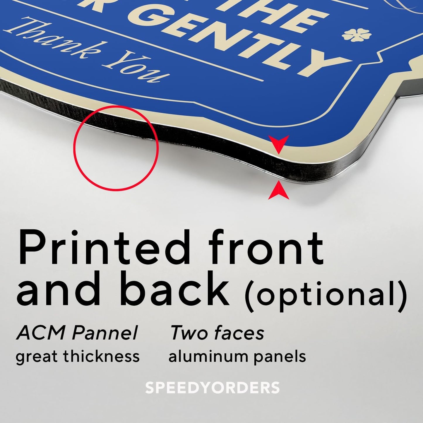 Custom Decorative Outdoor Metal Sign - Personalized Aluminum Driveway Sign, Waterproof, Made In USA - Design 3 Blue Steel 12x12 In