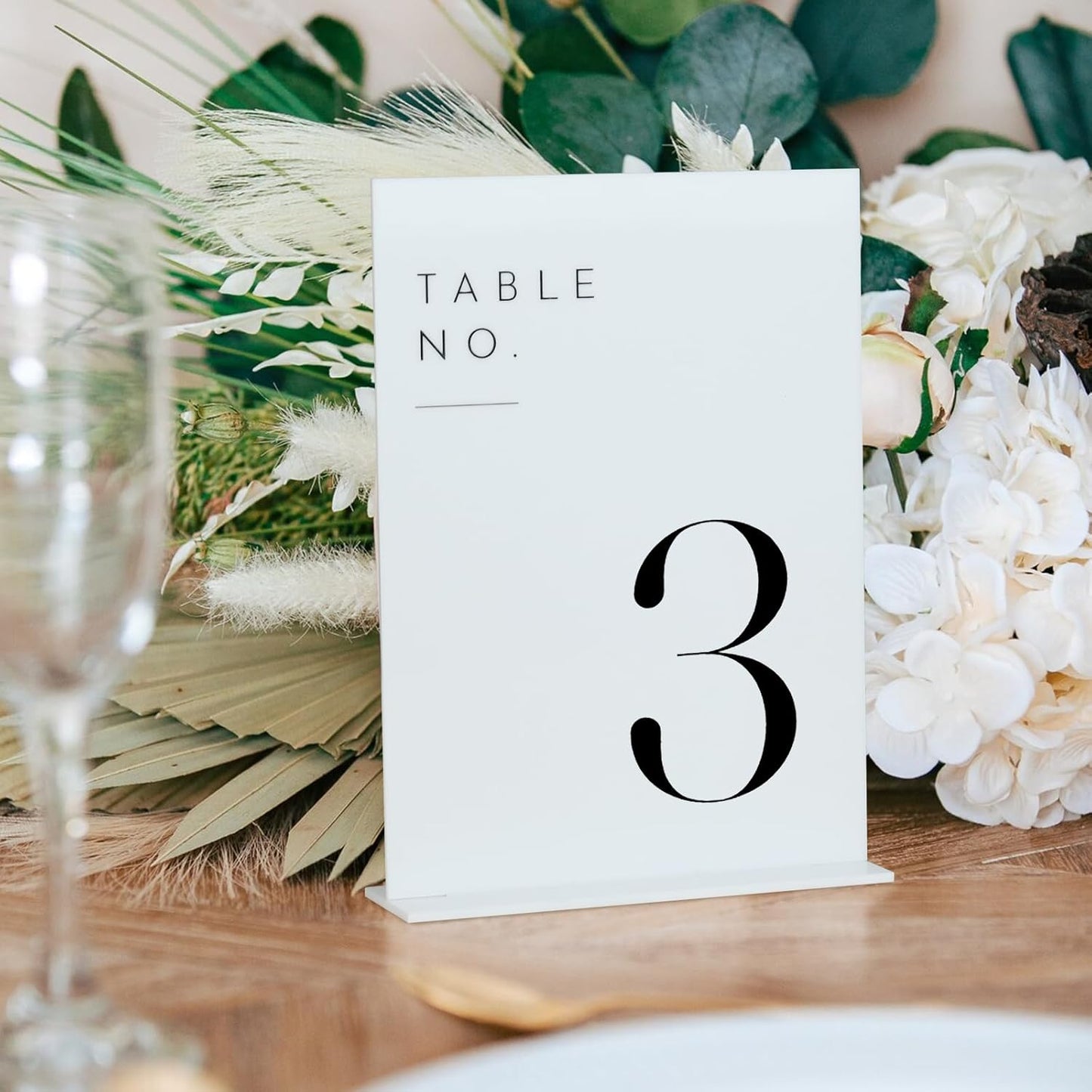 JINMURY White Wedding Table Numbers 1-20 with Stands, 5"x7" White Acrylic Table Numbers, Perfect for Wedding Reception, Party, Anniversary, Event