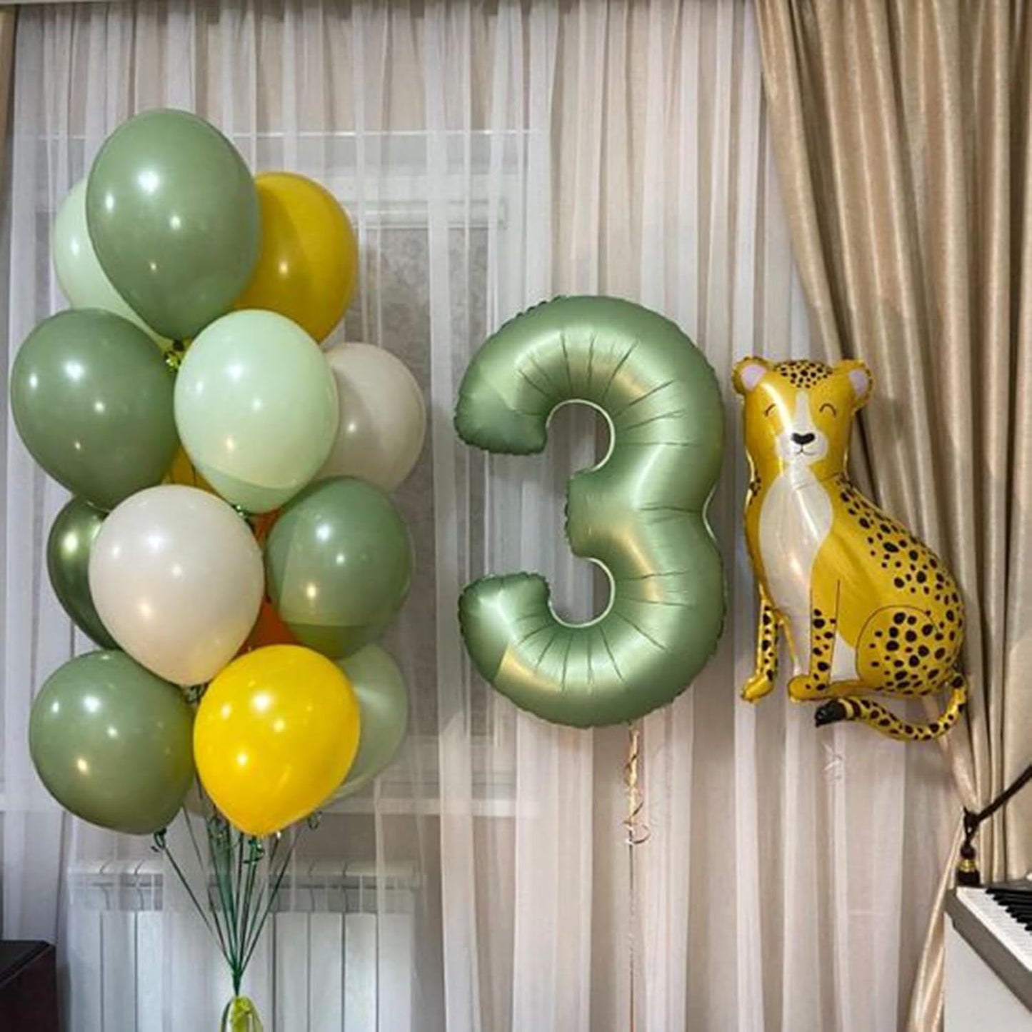 40 inch Olive Green Number 3 Balloon Large Jumbo Digit 3 Foil Helium Number Balloon for Wedding Anniversary Celebration 3rd 13 23 30 Boy Girl Birthday Party Decorations