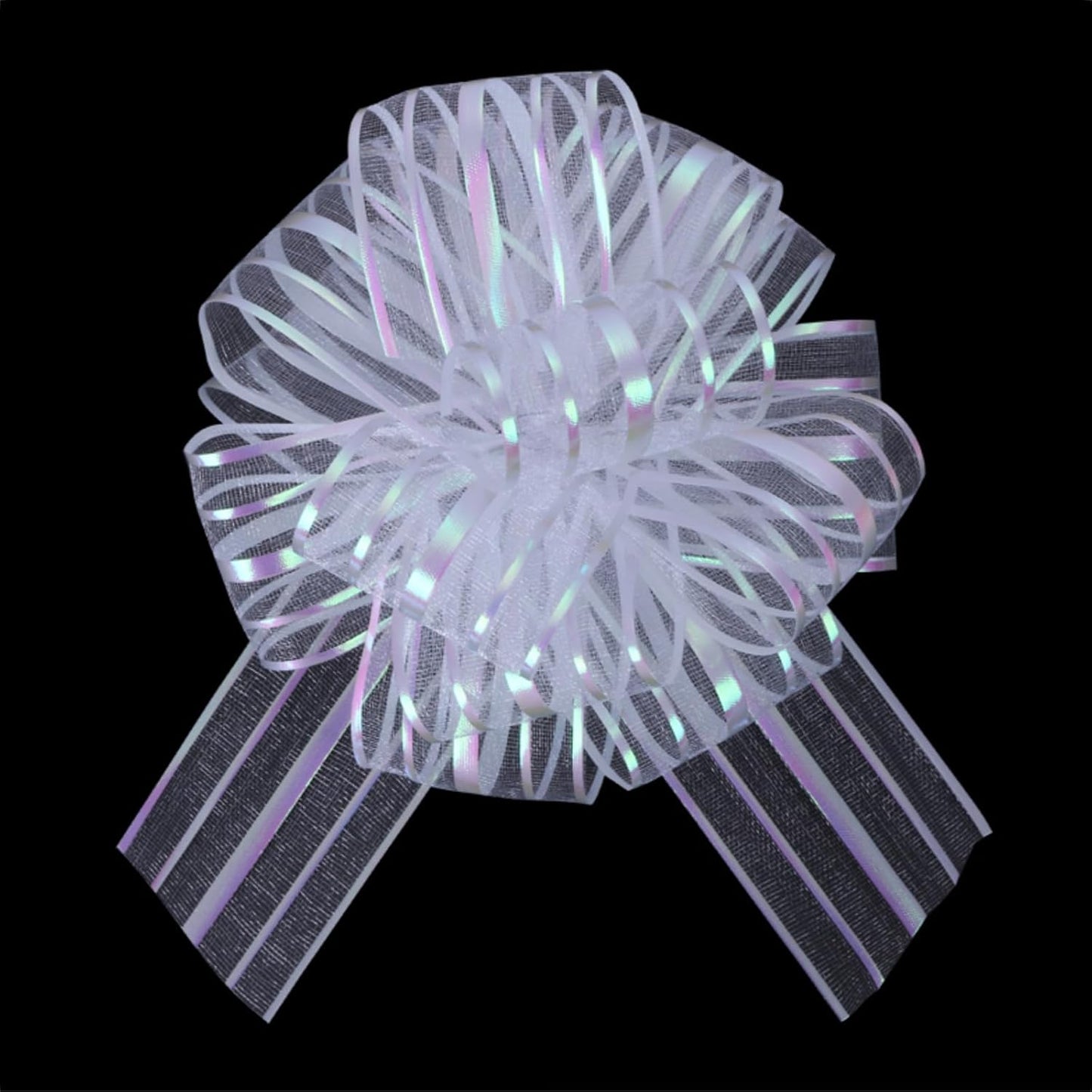 12 Pcs 6 Inch Large Organza Pull Bow Ribbon – Elegant Gift Bows for Wedding Decorations, Christmas Wrapping, Birthday Parties, Car Decor, Gift Baskets, and Valentine's Day Packaging(White)