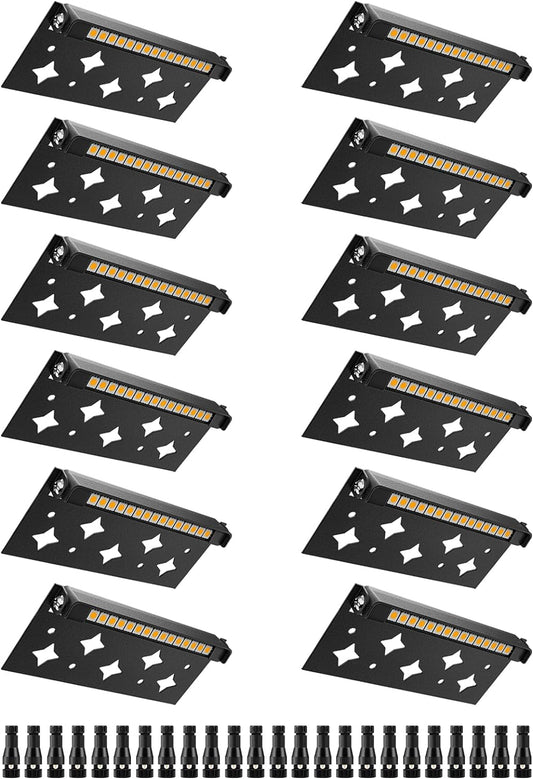 5W Retaining Wall Lights 7 inch LED Hardscape Lighting Low Voltage Landscape Paver Lights 12V Step Lights Outdoor IP66 Waterproof 3000K Soft White Stair Deck Lighting (12 Pack+ Connectors)