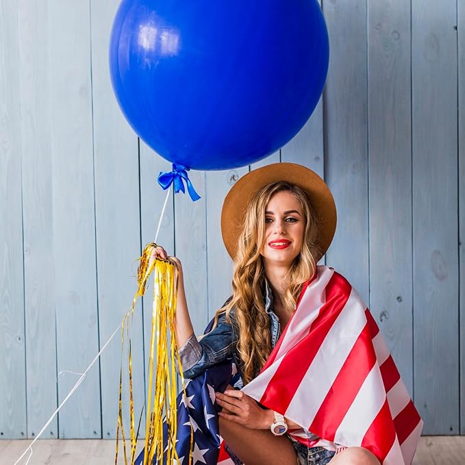 Blue Balloons Blue Party Decorations 10 Pack 36 inch Round Royal Blue Balloons for Birthday Graduation Baseball Nautical 4th of July Independence Memorial Day Patriotic Party Decorations