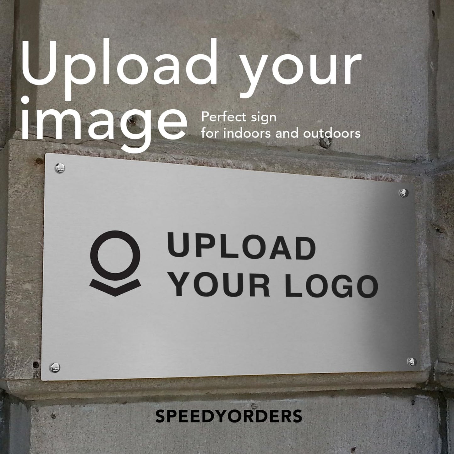 SPEEDYFORMS Custom Outdoor Metal Sign, Personalized Aluminum, Customized Safety, Business, Waterproof White Aluminum (Logo, 20x20 In)