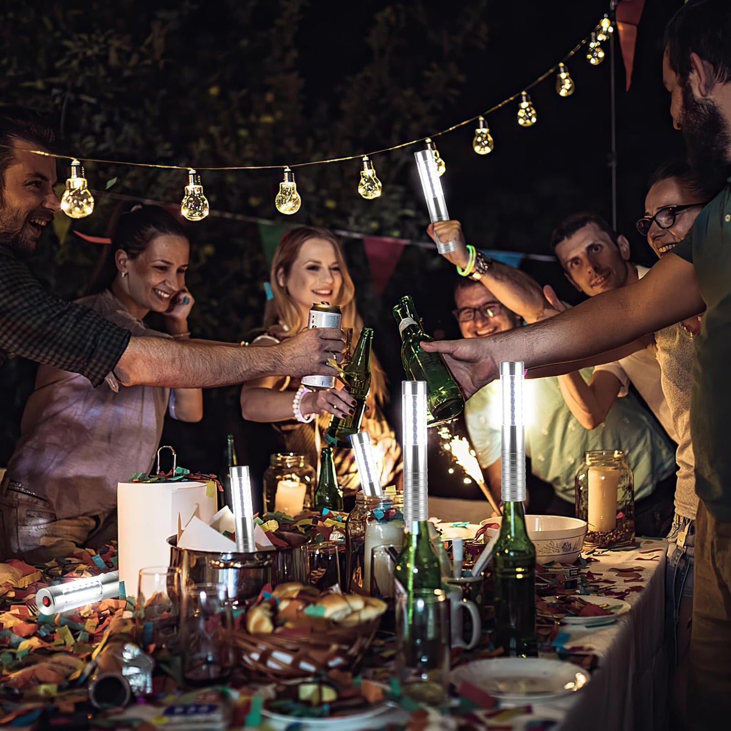 WILON Bottle Service Lights Rechargeable Bottle Service Sparklers Reusable Handheld Girl Lights LED Baton Strobe Light for Parties Bar Club Nightclub Birthday Weddings - 2 Pack