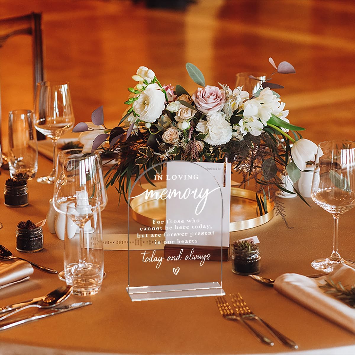 In Loving Memory Acrylic Wedding Sign Memory Table Sign for Wedding Wedding Signs for Ceremony Modern Calligraphy Arch Acrylic Table Top Sign for Wedding Reception and Event Party Table