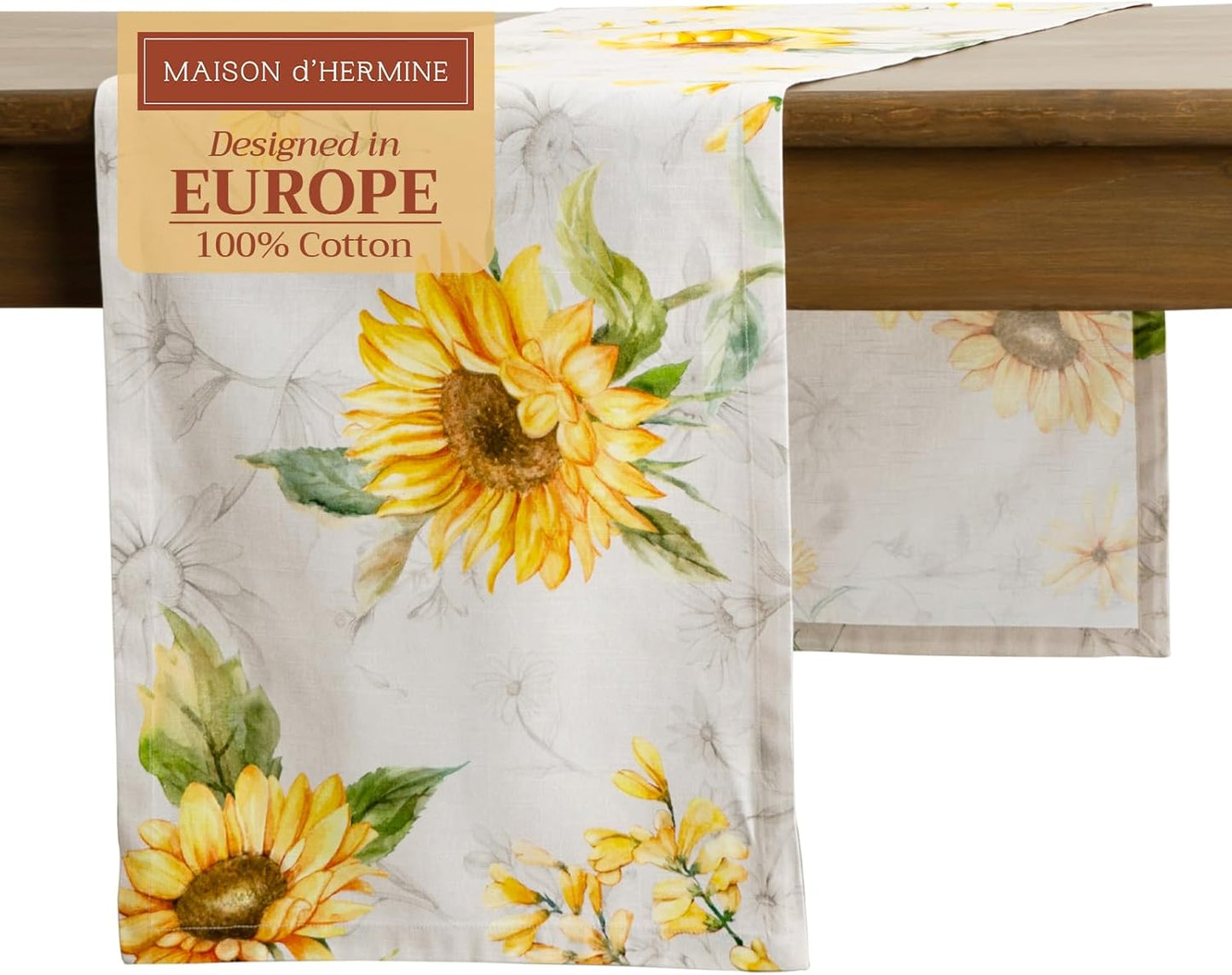 Maison d' Hermine Table Runner 100% Cotton Single Layer Table Runners 108 inches Long Decorative for Home Kitchen Dining Party Baby Shower Wedding Bridal Shower Spring Summer (Candice, 14.50" x 108")