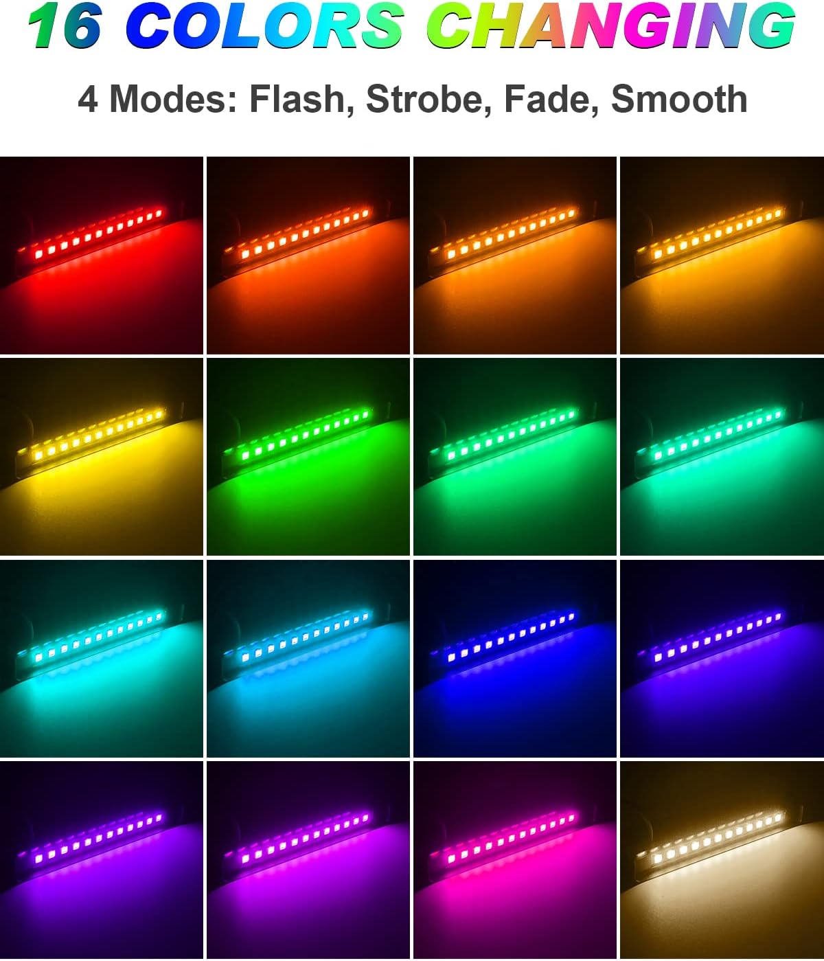 5W RGB Retaining Wall Lights 7 inch LED Hardscape Lighting Color Changing Low Voltage Landscape Paver Lights 12V Step Lights Outdoor Waterproof Stair Deck Lighting (12 Pack+Connectors)