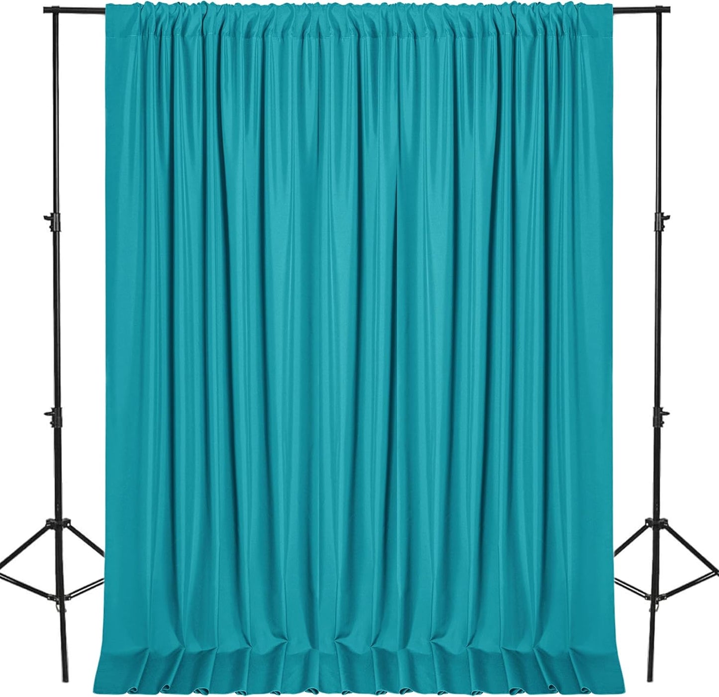 DWCN 10x10 FT Turquoise Backdrop Curtains for Parties, Photography Backdrop Drapes with Rod Pockets for Wedding Decorations Stage Birthday Family Gatherings, 2 Panels 5ft x 10ft